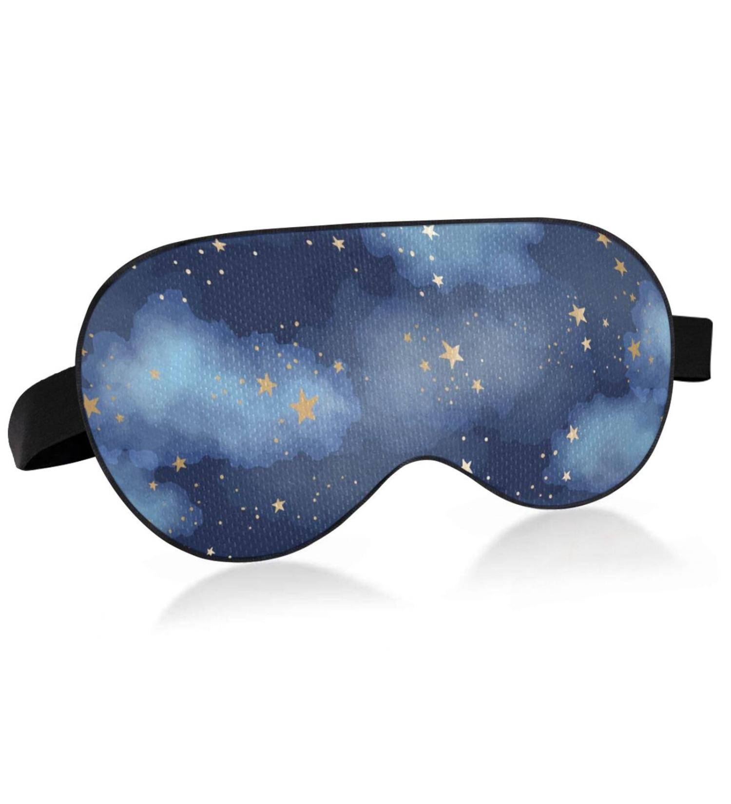 Haskirky Light Blocking Eye Mask - Breathable & Adjustable for Men and Women - Perfect for Travel, Yoga, Meditation, and Office Deep Sleep - Stars and Clouds Design - Buy Online on GoSupps.com