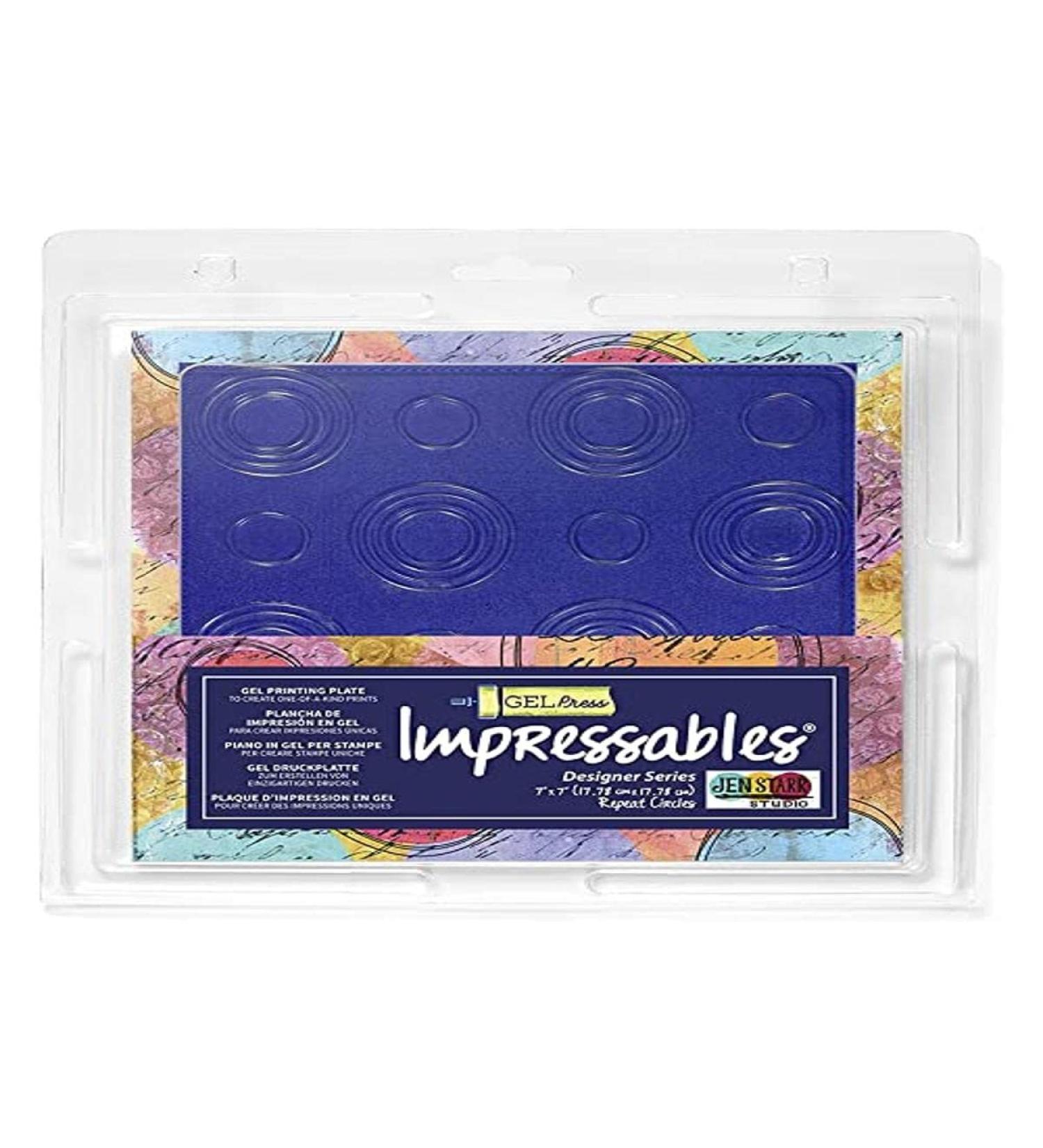 Gel Press Impressables 7 Embossed Repeat Circles Block Printing 10815-JEN-01 7 Inch Repeat Circles Multicoloured