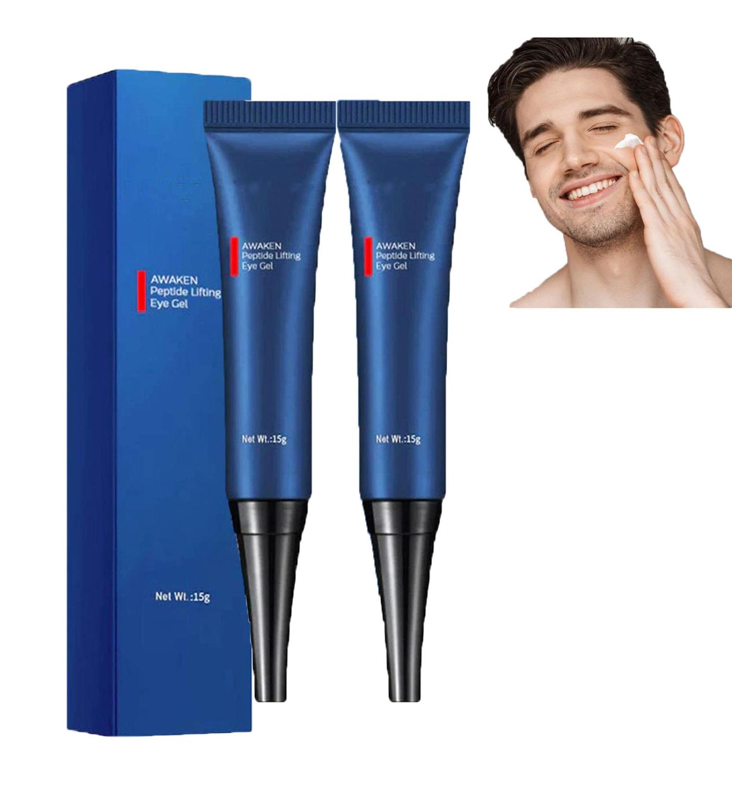 Awaken Peptide Depuffing Eye Gel Anti-Aging Moisturizing Eye Cream for Men Anti-Wrinkle Firming Eye Serum for All Skin Types Firming and Lifting (2pcs) - Buy Online on GoSupps.com