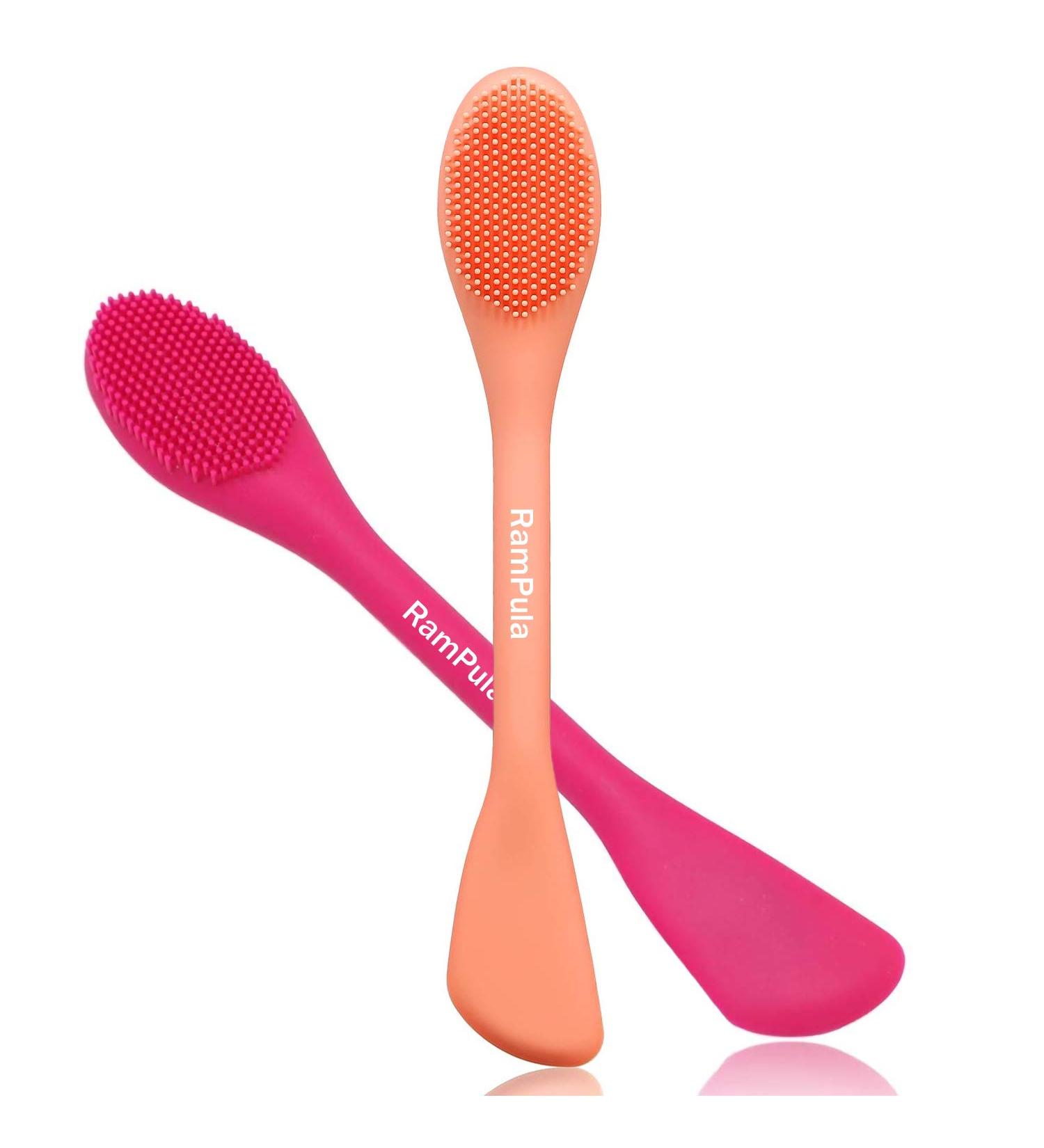 RamPula Silicone Double Head Face Mask Brush Applicator Facial Cleansing Brush Pores Cleaner Remove Blackhead scutin dead Skin Cell acne Face Massager Spatula Mud Mask DIY Cream Body Lotion - Buy Online on GoSupps.com