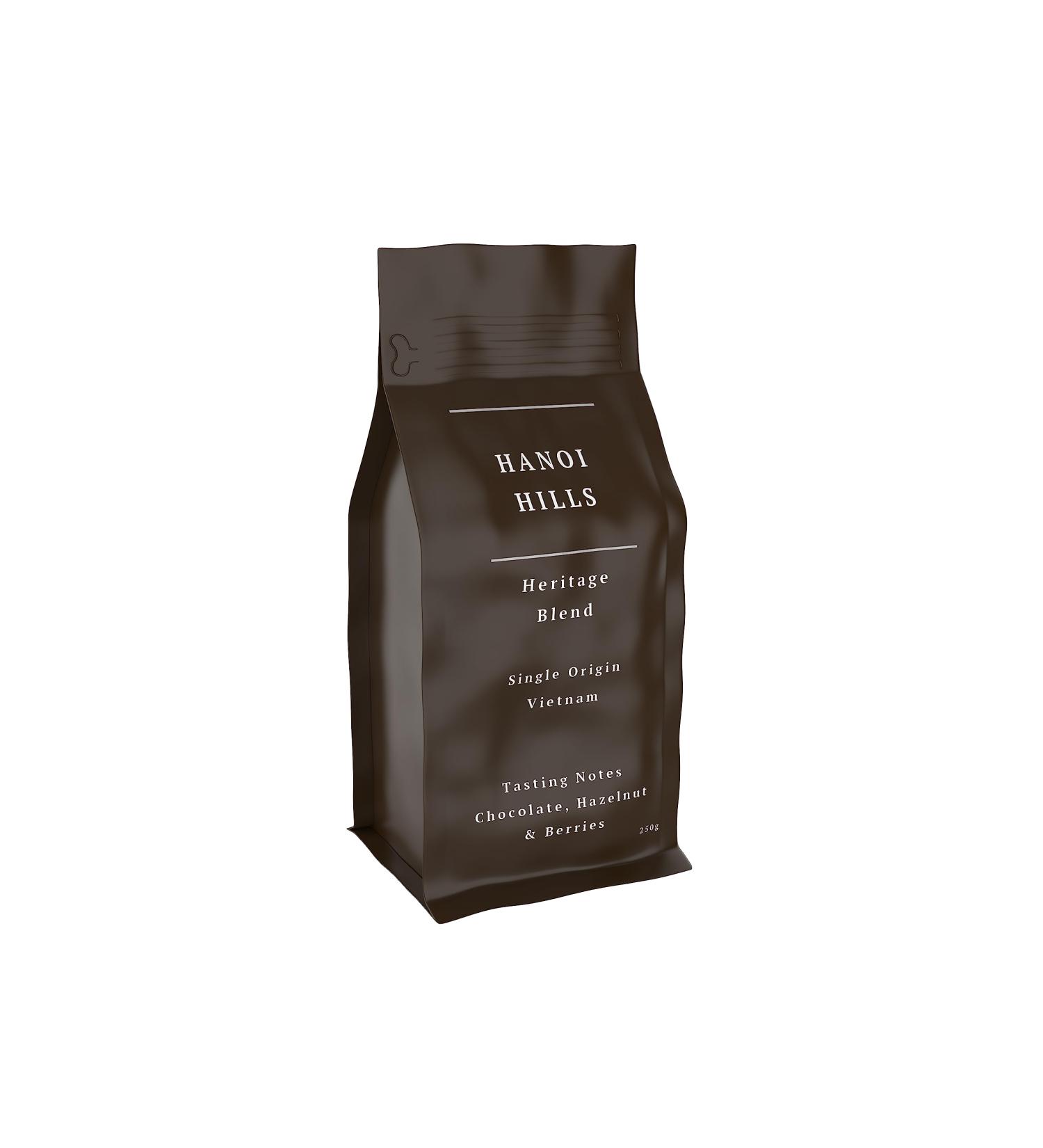 Hanoi Hills Heritage Blend 100% Robusta Vietnamese Coffee Beans - 250g - Buy Online on GoSupps.com