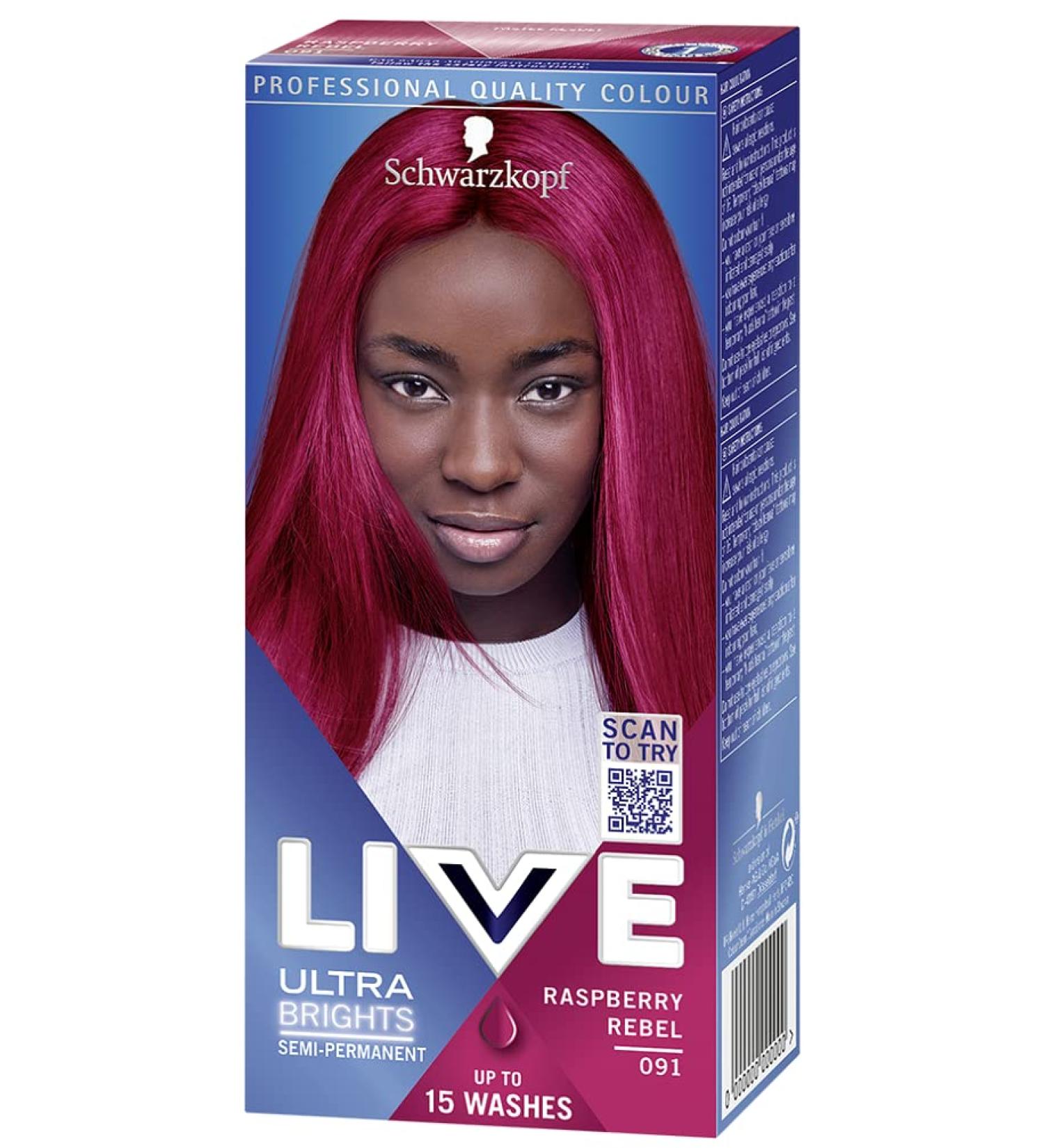 Live Ultra Brights Or Pastels Vibrant Pink Hair Dye 91 Raspberry Rebel - Semi-Permanent 1 Count - Buy Online on GoSupps.com