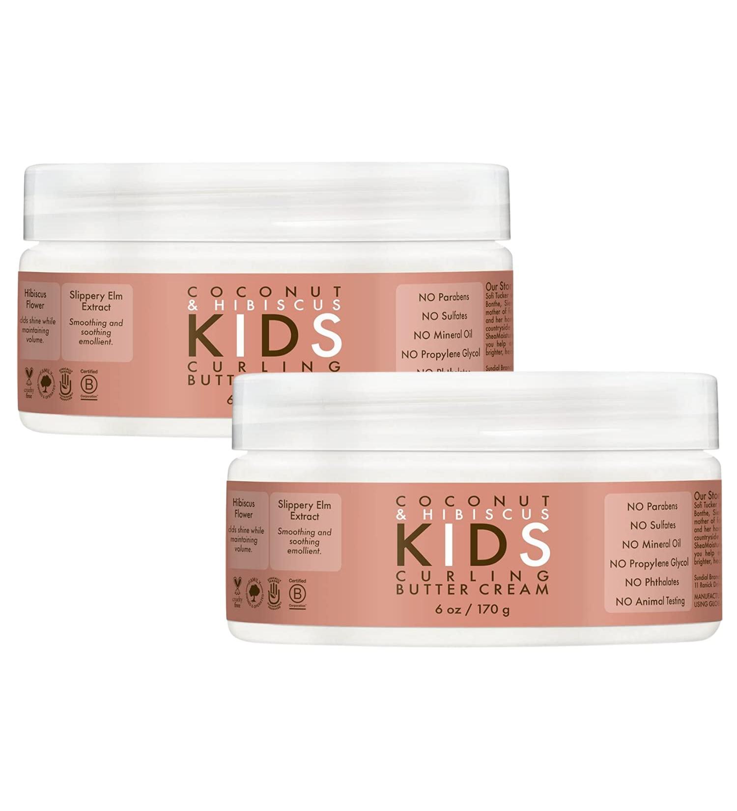 Shea Moisture Kids Coconut & Hibiscus Curling Butter Cream - Anti-Frizz Hair Care for Kids (2 Pack - 8 Oz Each) - Nourishing Shea Butter & Coconut Milk - Buy Online on GoSupps.com