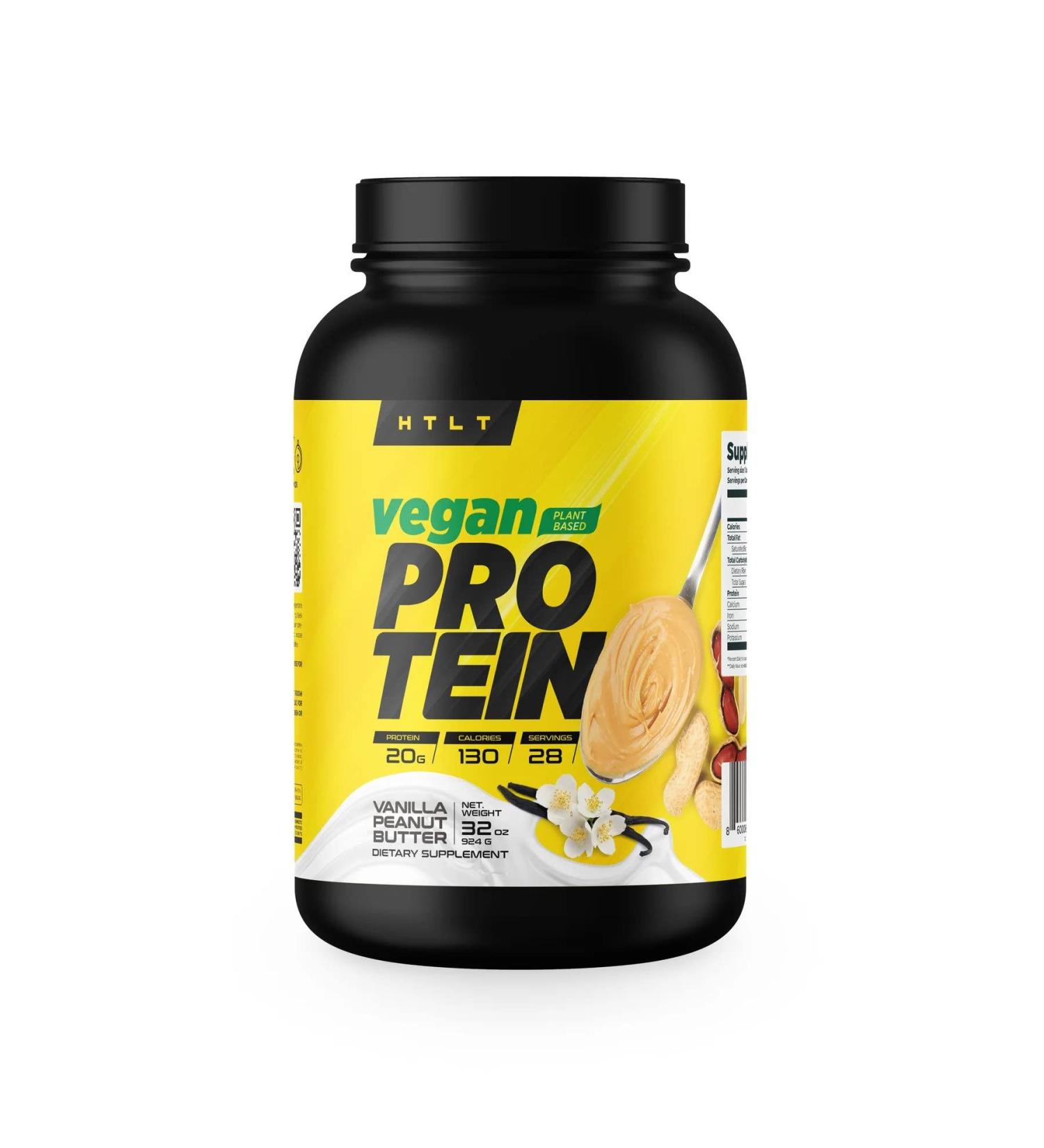 HTLT Vegan Protein - 32.9g Per Serving | 28 Servings | Vanilla Peanut Butter | Plant-Based Protein for Men & Women | 2 LBS - Buy Online on GoSupps.com