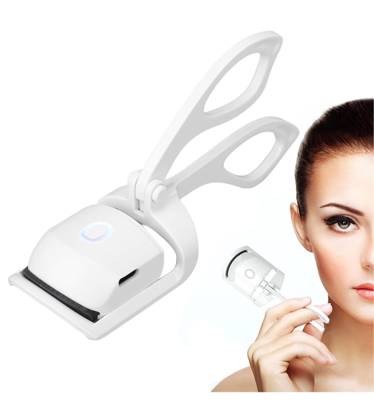 Heated Eyelash Curler 24 Hours Long Lasting Rechargeable Electric Eyelash Curler Curved Design Small and Portable for Travel - Buy Online on GoSupps.com