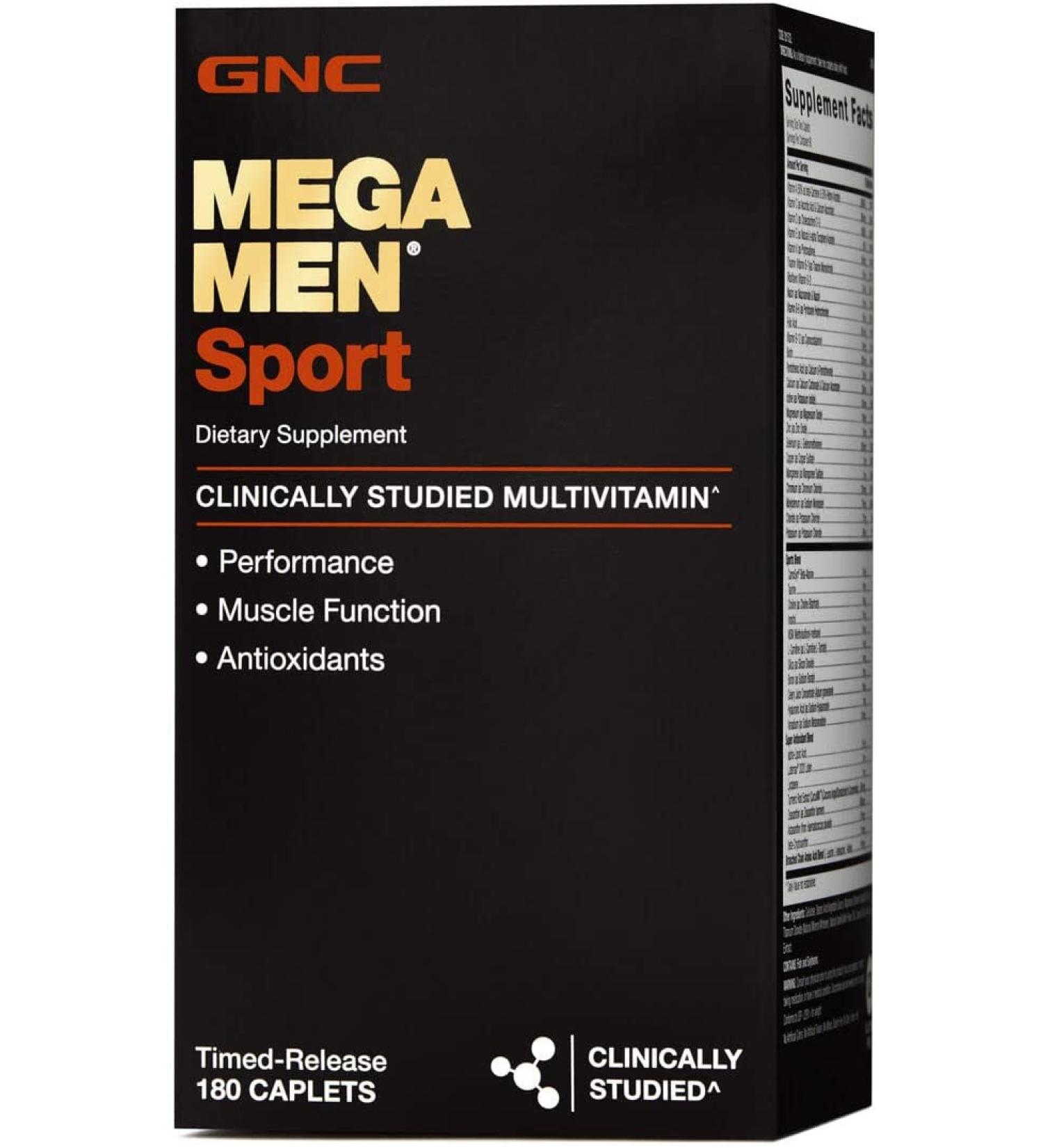 GNC Mega Men Sport Multivitamin - 180 Count for Muscle Performance & Health - Buy Online on GoSupps.com