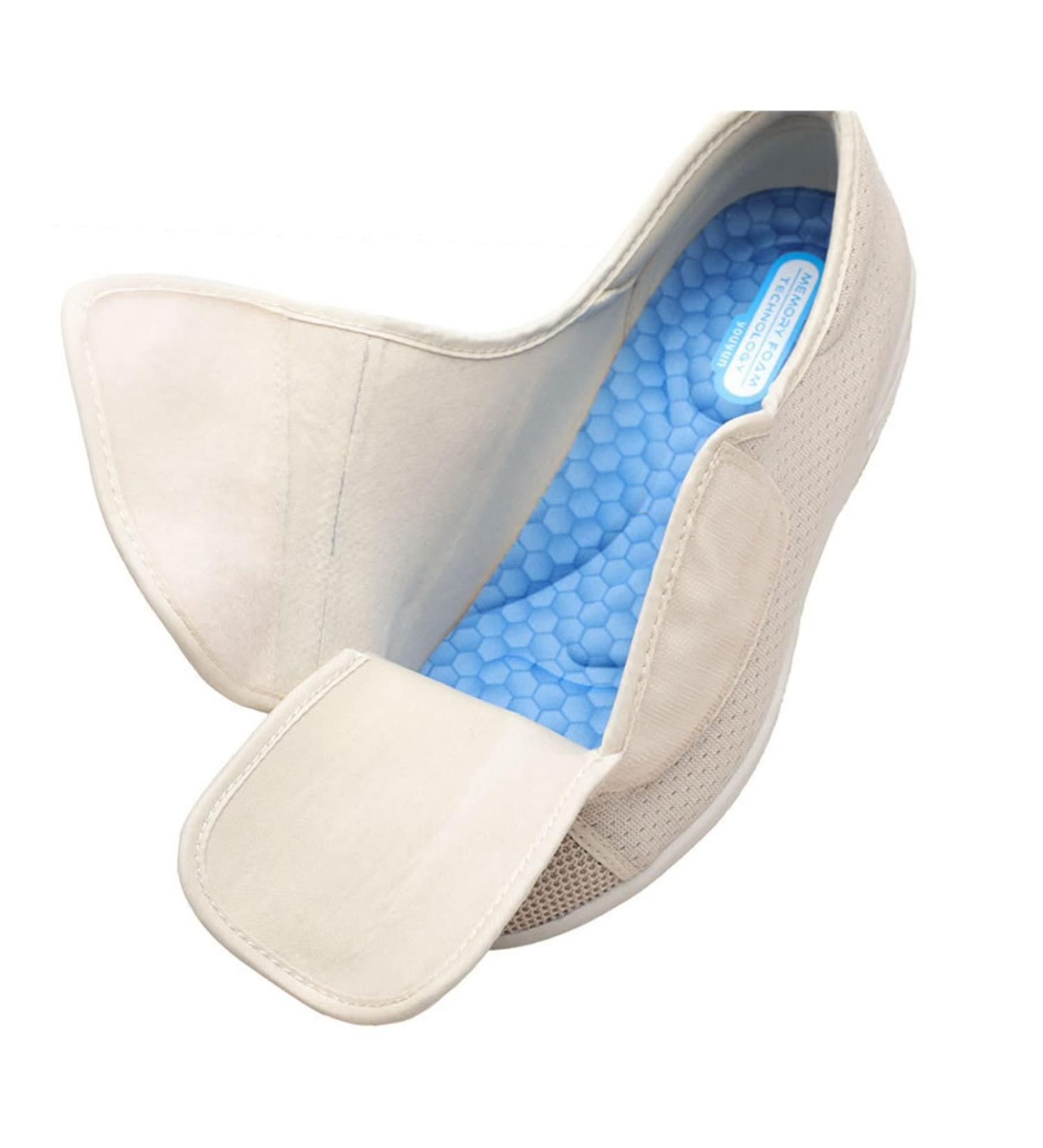 NVBHOF Adjustable Diabetic Shoes for Men - Beige, Size 12 - Comfy Orthopedic Footwear for Swollen Feet, Plantar Fasciitis - Non Slip, Widening Design for Elderly - Buy Online on GoSupps.com