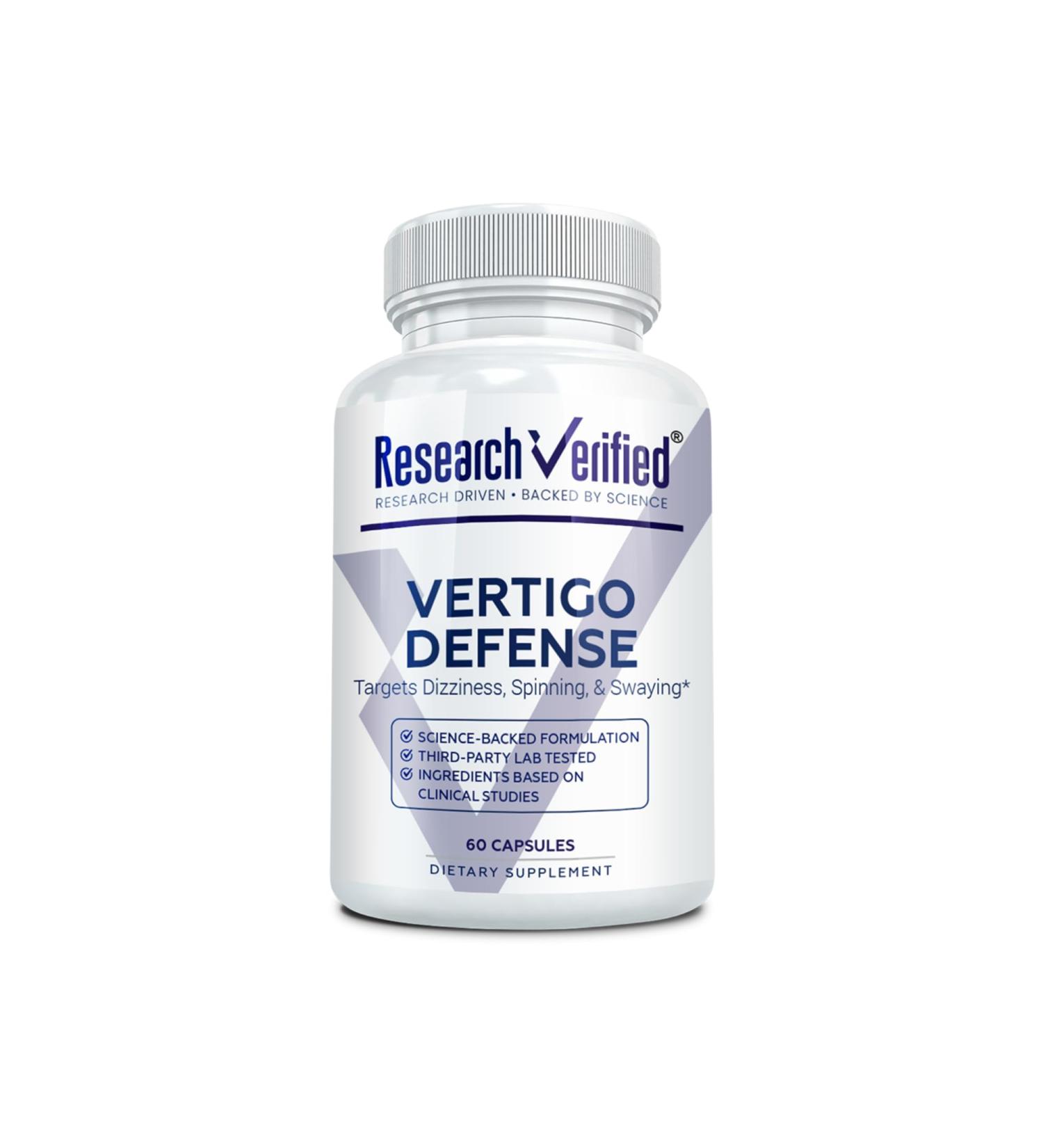 Research Verified Vertigo Defense - Soothe Symptoms and Support Inner Ear Balance - Vitamin D3, Ginger, Ginkgo Biloba, BioPerine - 60 Capsules 1 - Buy Online on GoSupps.com