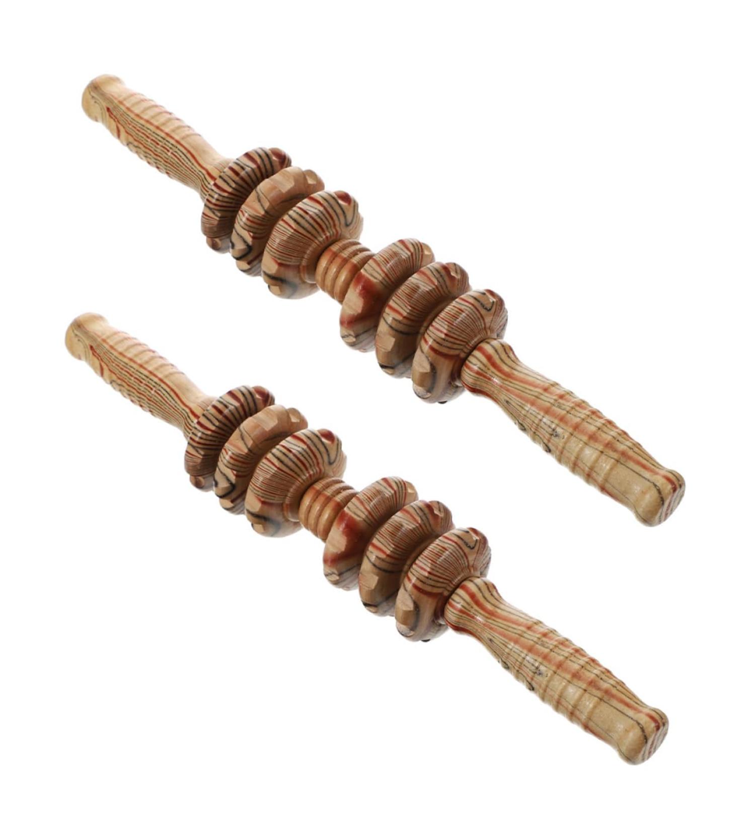 Minkissy 6-Wheel Wooden Massage Device - Muscle Scooter & Hand Massager Tools | Trigger & Scratch Board | 4-Piece Set for Ultimate Relaxation - Buy Online on GoSupps.com