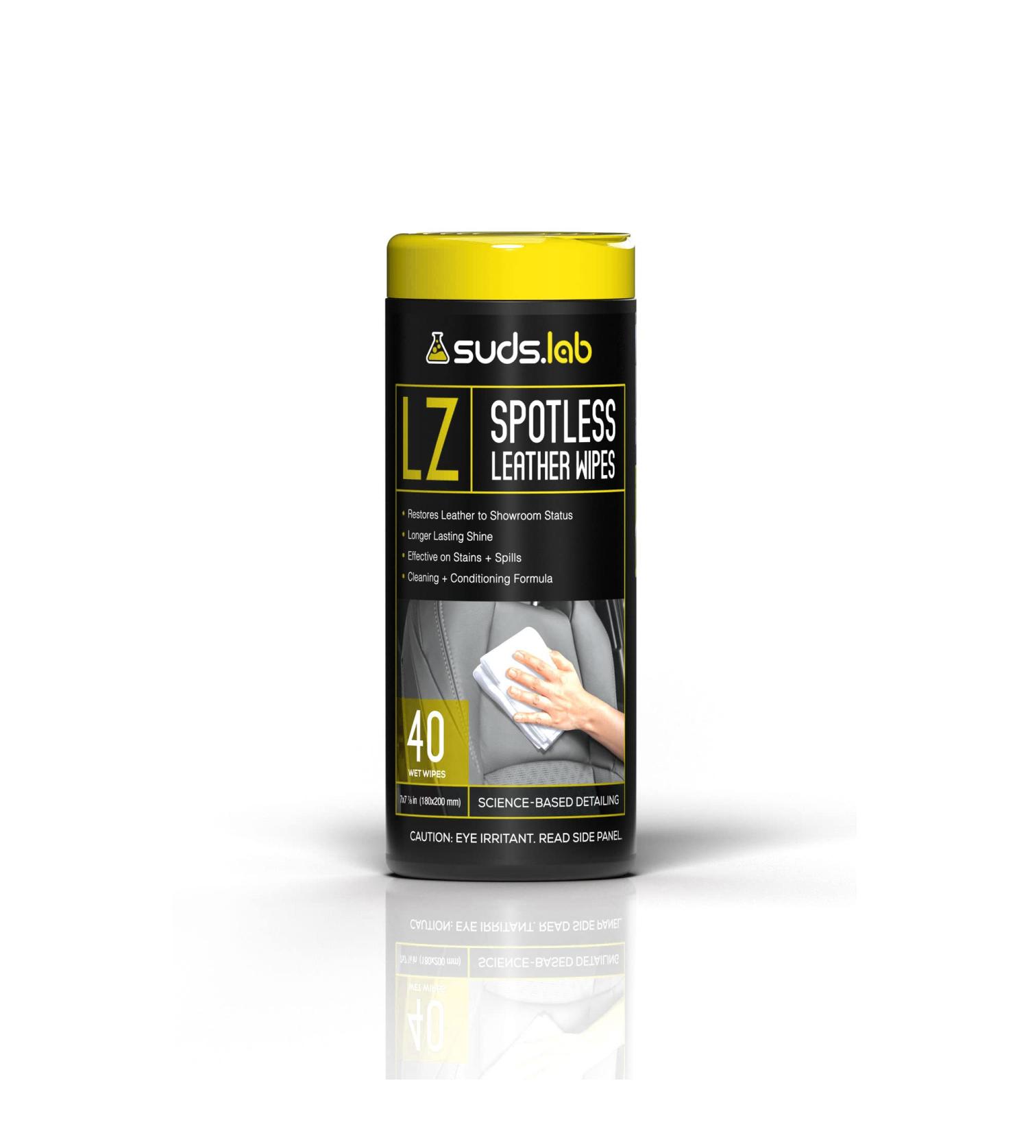 Suds Lab LZ Spot-Less Leather Wipes - Clean Condition & Protect Leather Furniture Car Seats & Shoes (40 Count) - International Shipping Available - Buy Online on GoSupps.com
