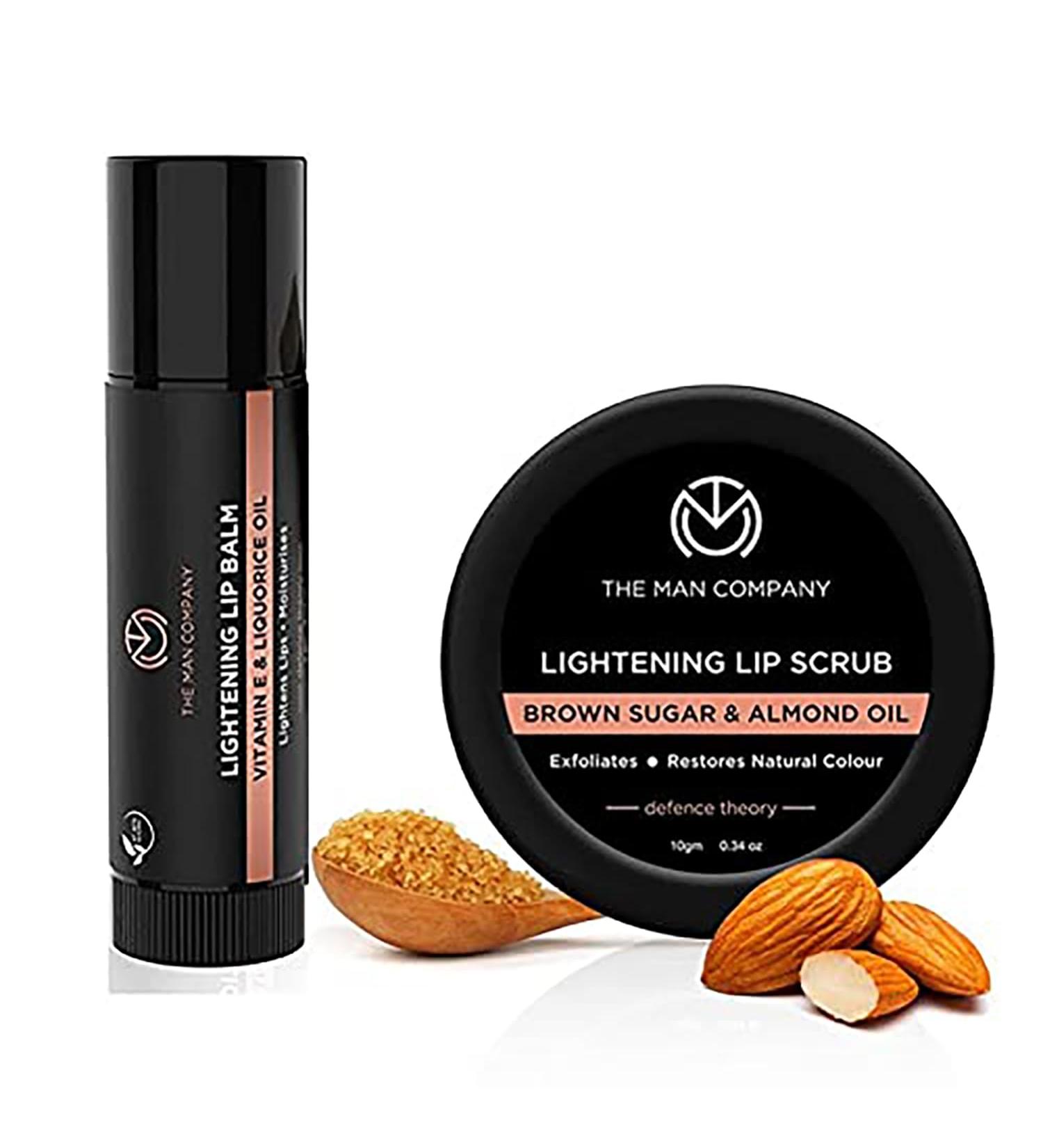 Buy The Man Company Lip Care Combo | Lip Scrub & Balm for Dry Chapped & Dark Lips - Soft & Supple - Buy Online on GoSupps.com