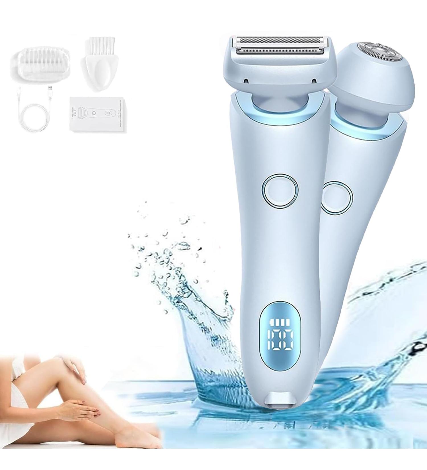 Duskofficial Razor 2 in 1 Electric Shaver Razors for Women Duskofficial Official Electric Razor Bikini Legs Underarm Public Hairs Rechargeable Trimmer with Detachable Head (Blue) - Buy Online on GoSupps.com