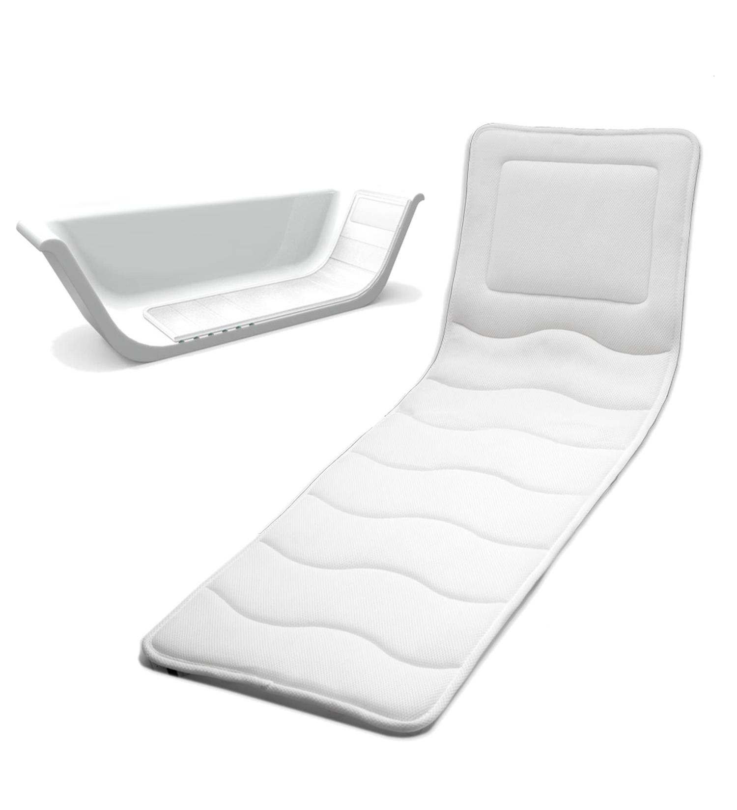MICRODRY Tub Lounger with Built-in Pillow - Luxury Cushion for Head, Neck, Shoulders, Back, Tailbone - Buy Online on GoSupps.com