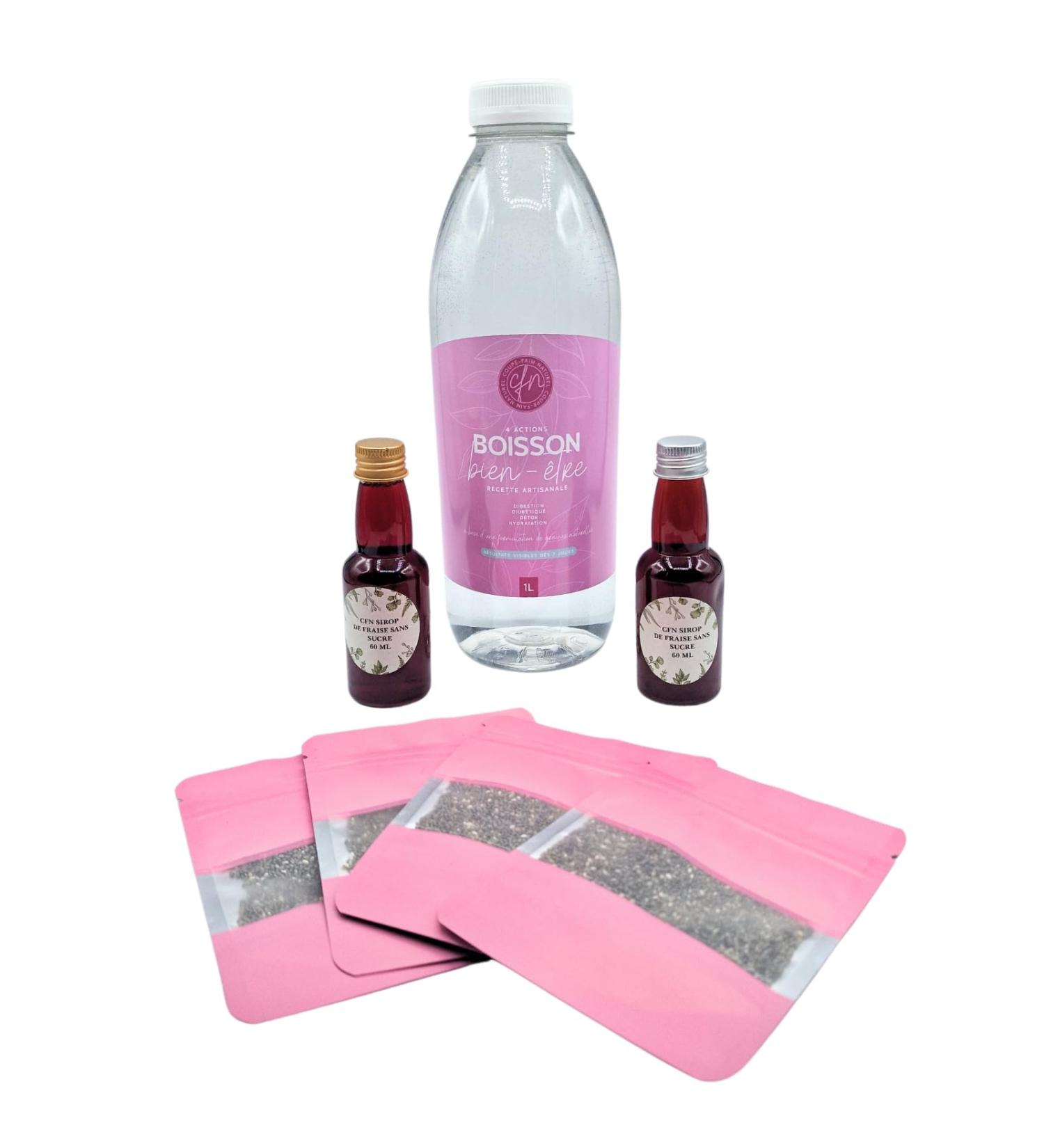 CFN - Natural Strawberry Detox Wellness Drink Sugar Free - Digestion Detoxifying and Revitalizing - Energy Anti-Cellulite and Skin - 100% Natural - French Brand - 15 Days - Buy Online on GoSupps.com