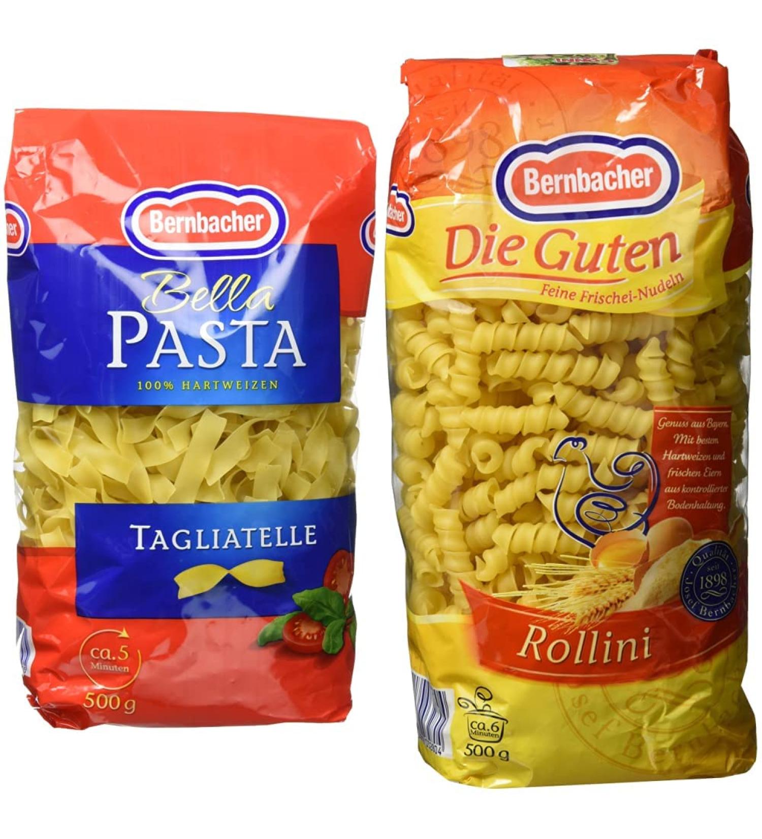 Buy Bernbacher Pasta 500g - Tagliatelle & Rollini 5 Pack | International Shipping | Premium Quality Italian Pasta - Buy Online on GoSupps.com