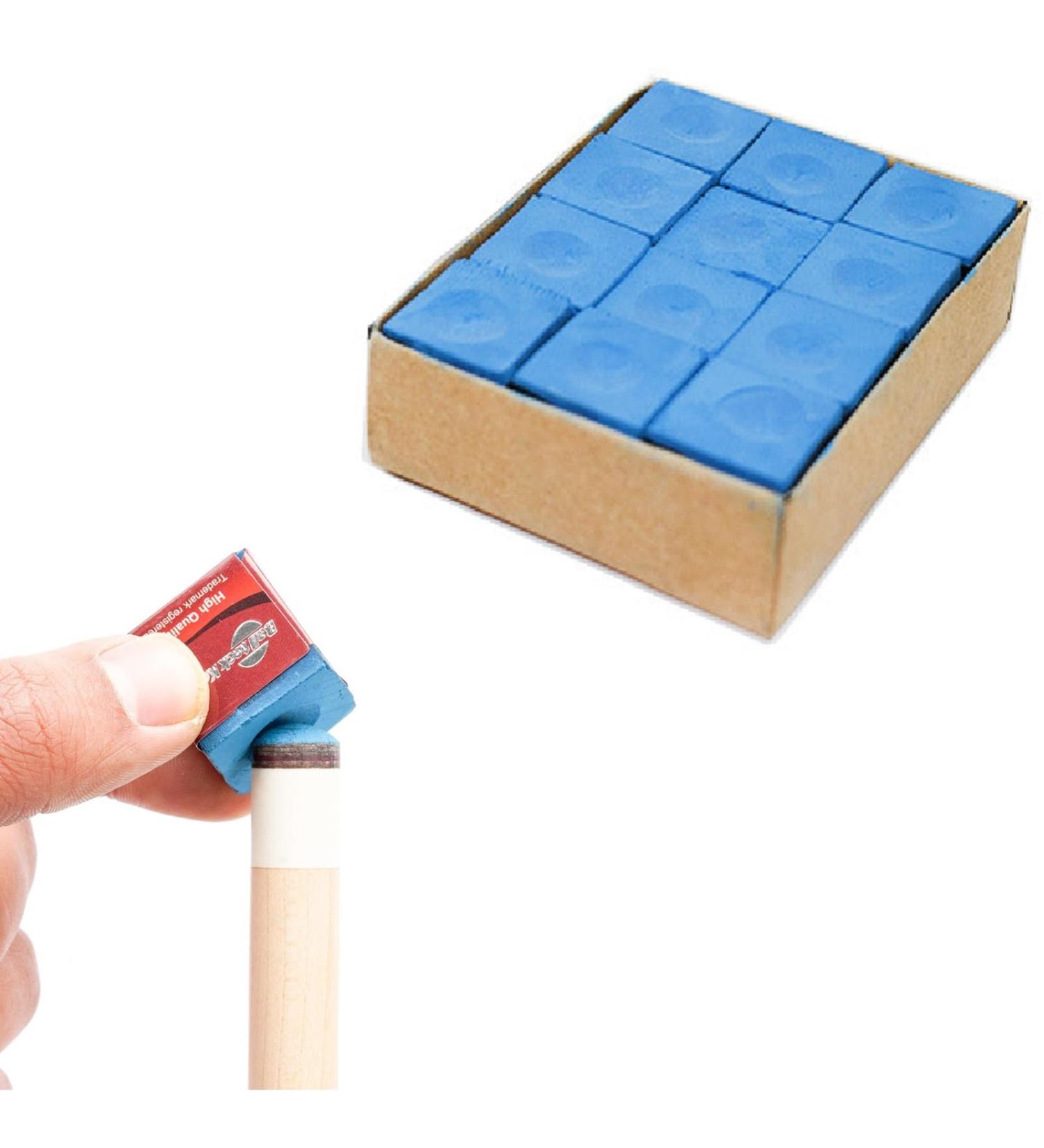 Billard Chalk Set - 12 Pieces of Non-Slip Billiards Blue Cue Chalk for Amateurs & Professionals | Premium Billiard Accessories - Buy Online on GoSupps.com