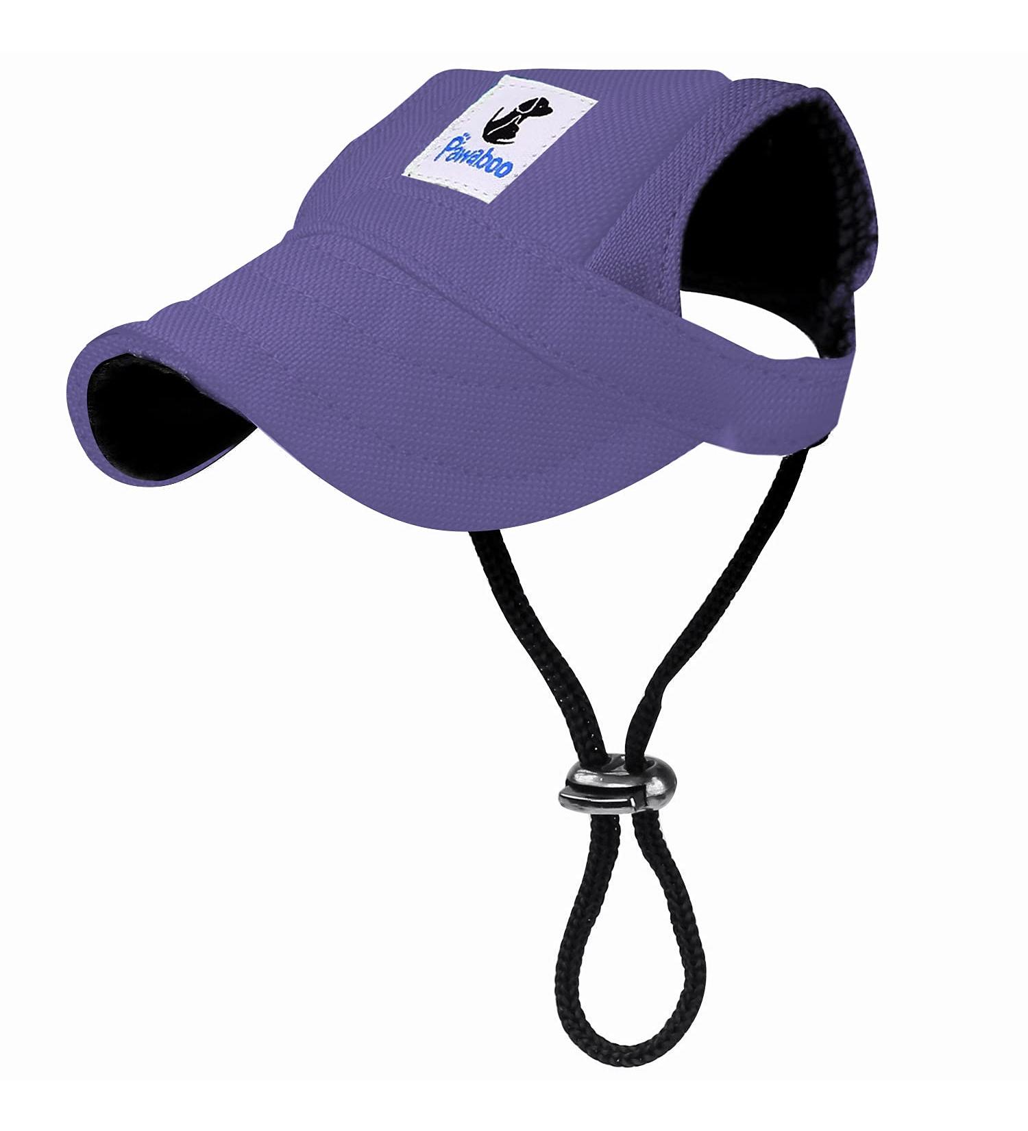 Pawaboo Adjustable Dog Baseball Cap - XL Purple Sun Protection Hat for Puppies with Ear Holes - Ideal Pet Accessory - Buy Online on GoSupps.com