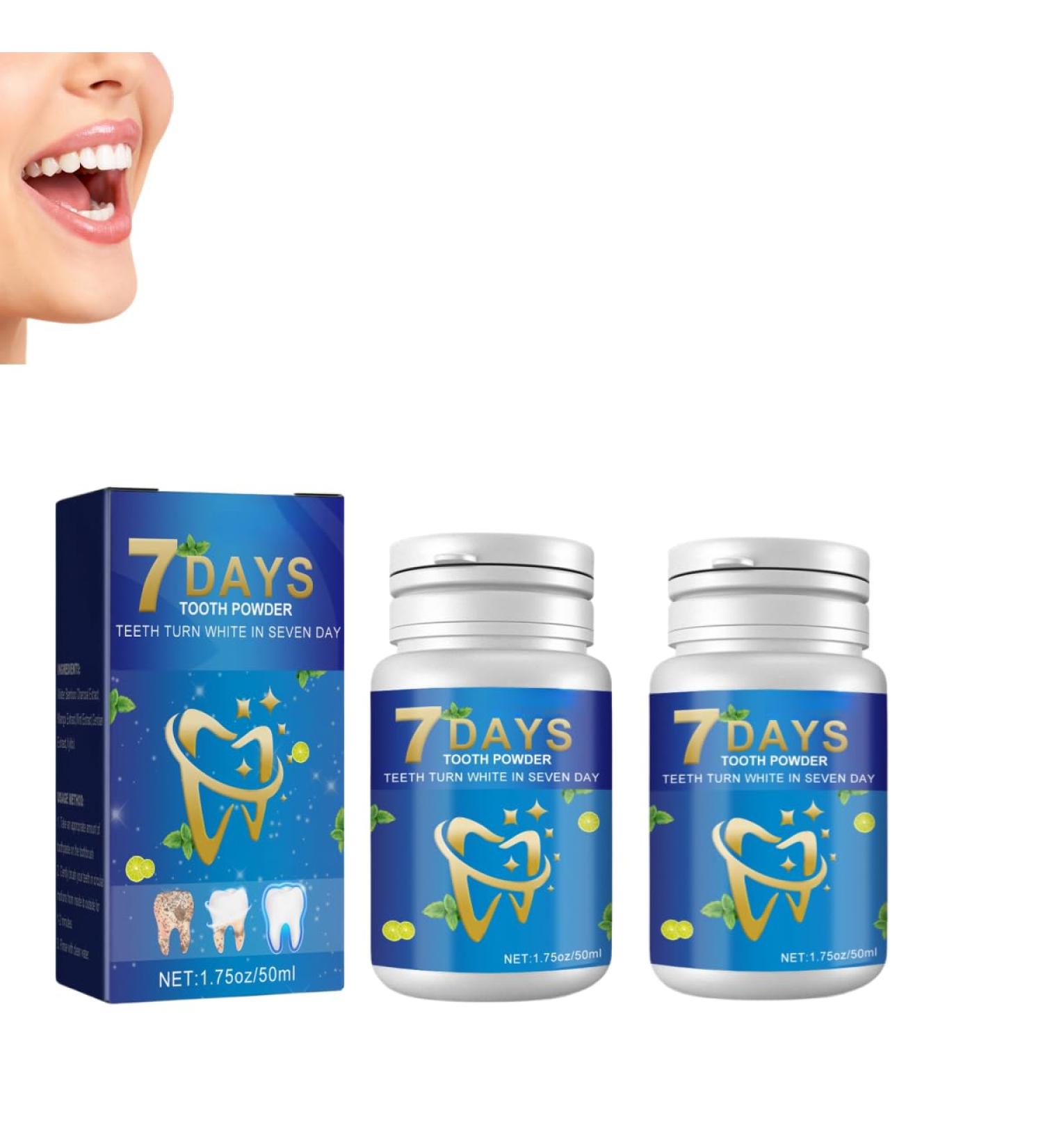 7 Days Teeth Cleaning Powder Tooth Stains and Tartar Removal Powder Teeth Whitening Powder Teeth Whitening Effective Coffee Stains Removal Tooth Powder - Buy Online on GoSupps.com