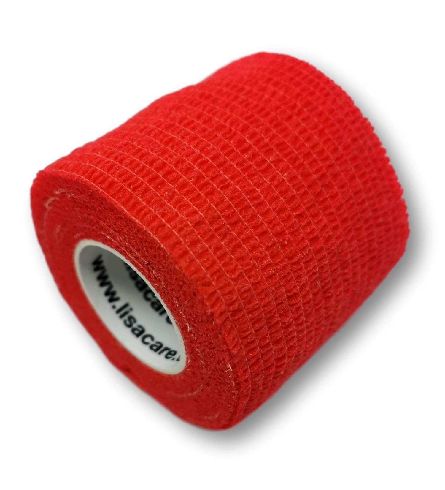 Lisacare Red Self-Adhesive Bandage (4 Rolls 5cm) - Water-Repellent Breathable Medical Product with Color & Motif Selection - International Shipping Available - Buy Online on GoSupps.com