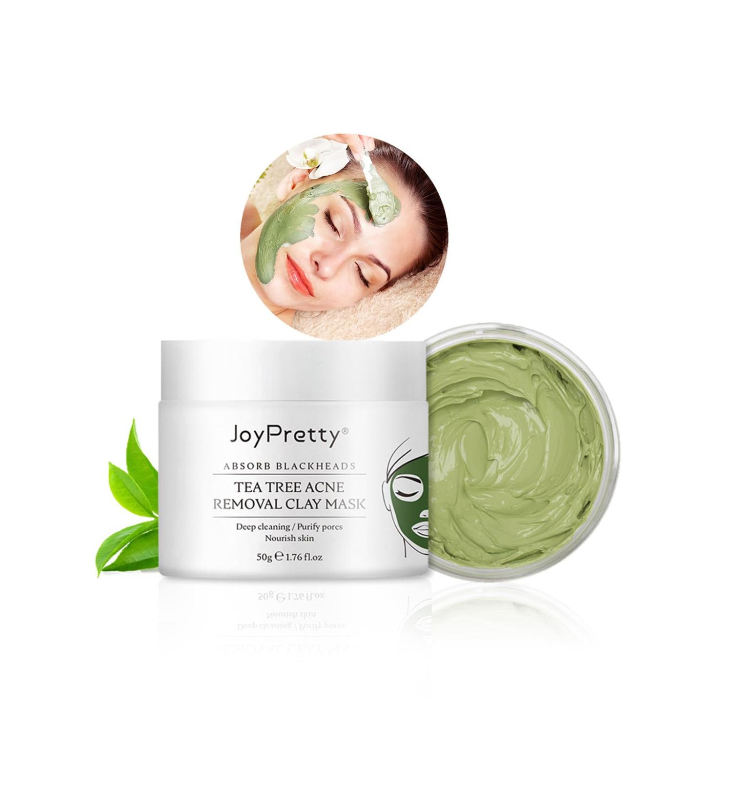 Tea Tree Facial Mask - Deep Cleansing Pore Purifying Clay Mask for All Skin Types Blackheads & Acne Treatment - Buy Online on GoSupps.com