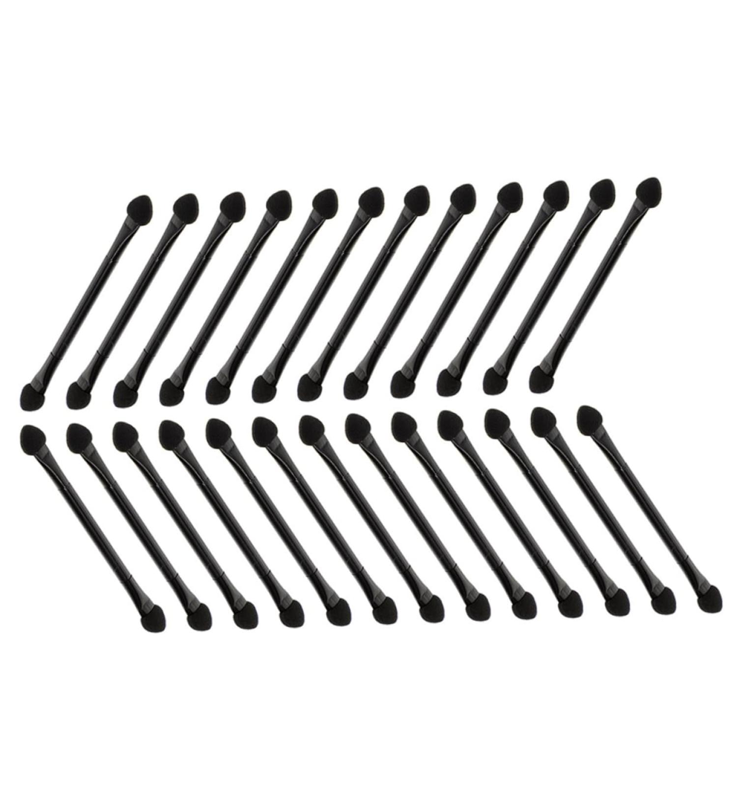 Baluue 25 Pcs Double Ended Eye Shadow Stick Makeup Beauty Tool Kits Eyeshadow Sponge Brush Plastic Black - Buy Online on GoSupps.com