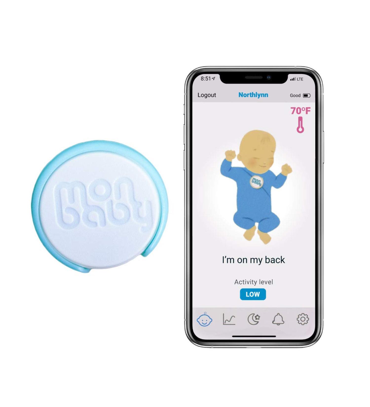 MonBaby Baby Breathing Movement Monitor with Temperature Tracking - Alerts to Smartphone for Baby's Safety - Buy Online on GoSupps.com