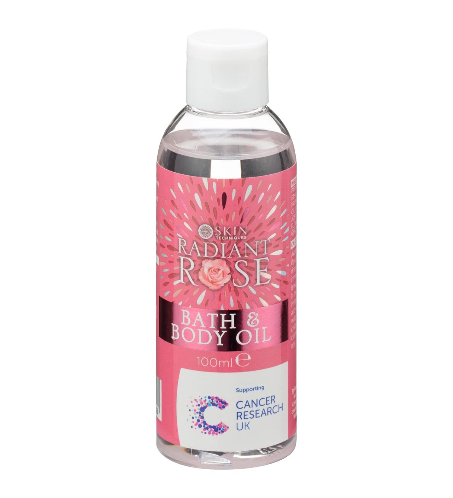 Skintechnique Radiant Rose Bath & Body Multi-purpose Oil Supporting Cancer Research Charity 100ml