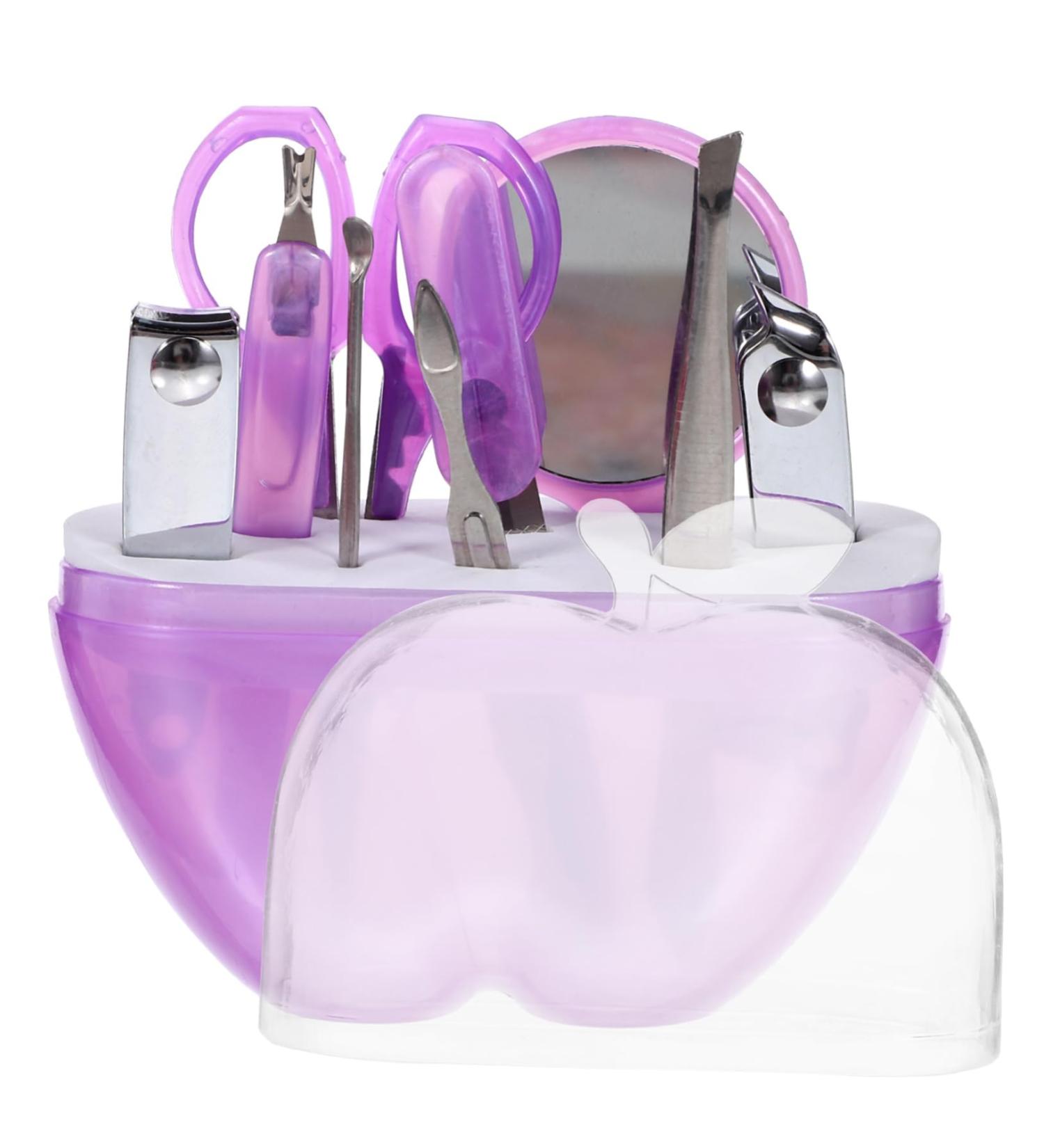 minkissy tool nail trimming kit nail file nail clippers apple shape 9 piece set Clippers Nail set purple cosmetic nail trimmer kit nail nail art kit nail kit de manicura medium Purple - Buy Online on GoSupps.com
