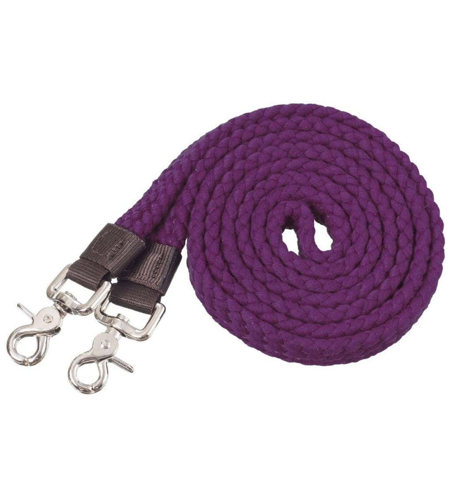Tough 1 Pro Cotton Roping Rein Purple