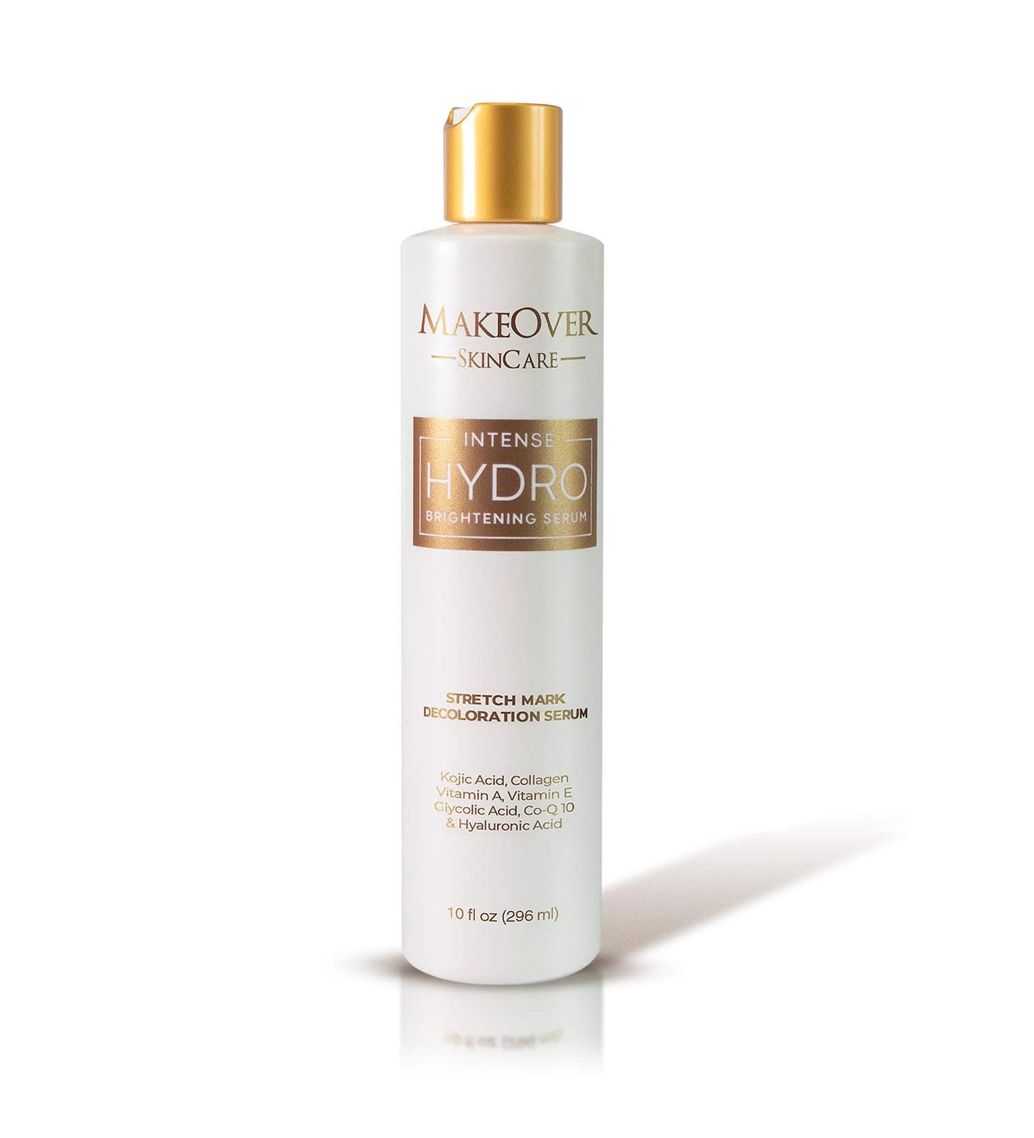MakeOver Intense Hydro Brightening Serum - Radiant Skin, Stretch Mark Removal - Kojic Acid, Collagen, Vitamin A&E - Glycolic Acid, CoQ10, Hyaluronic Acid - 296ml - Buy Online on GoSupps.com