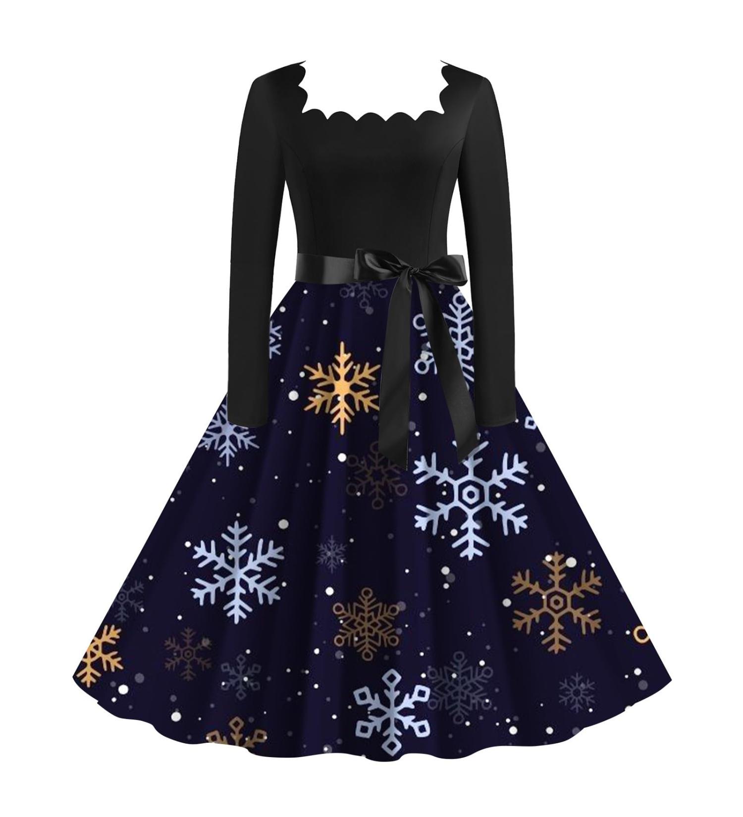 Hanxiulin Women's Christmas Hoodie Dress - Elk Party Sweatshirt with Pocket | Fashion Jumper for Autumn Winter - Dark Blue XXL - Buy Online on GoSupps.com