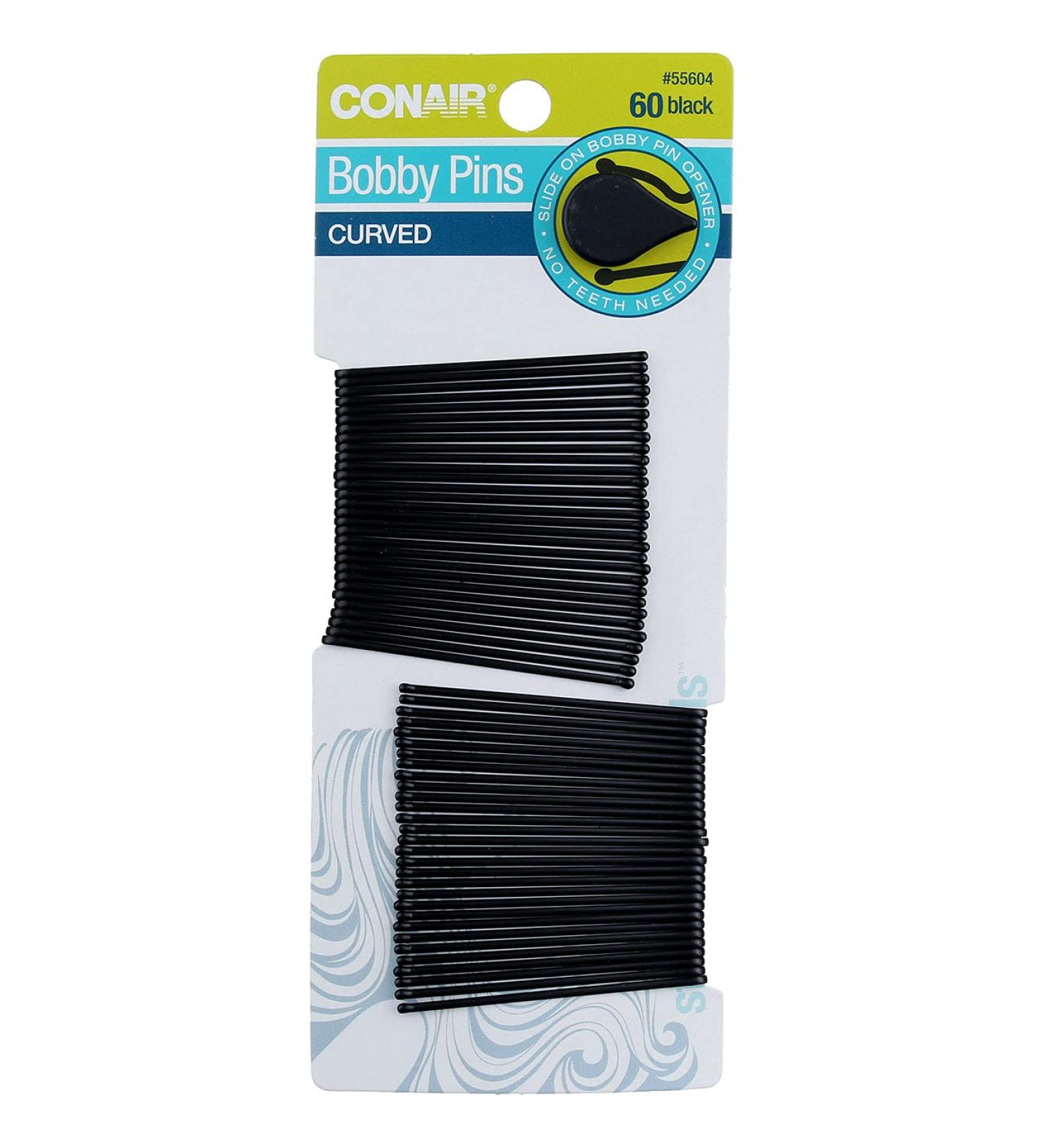 Curved Bobby Pins 60-Pack: Black - Essential Hair Styling Accessory - Buy Online on GoSupps.com