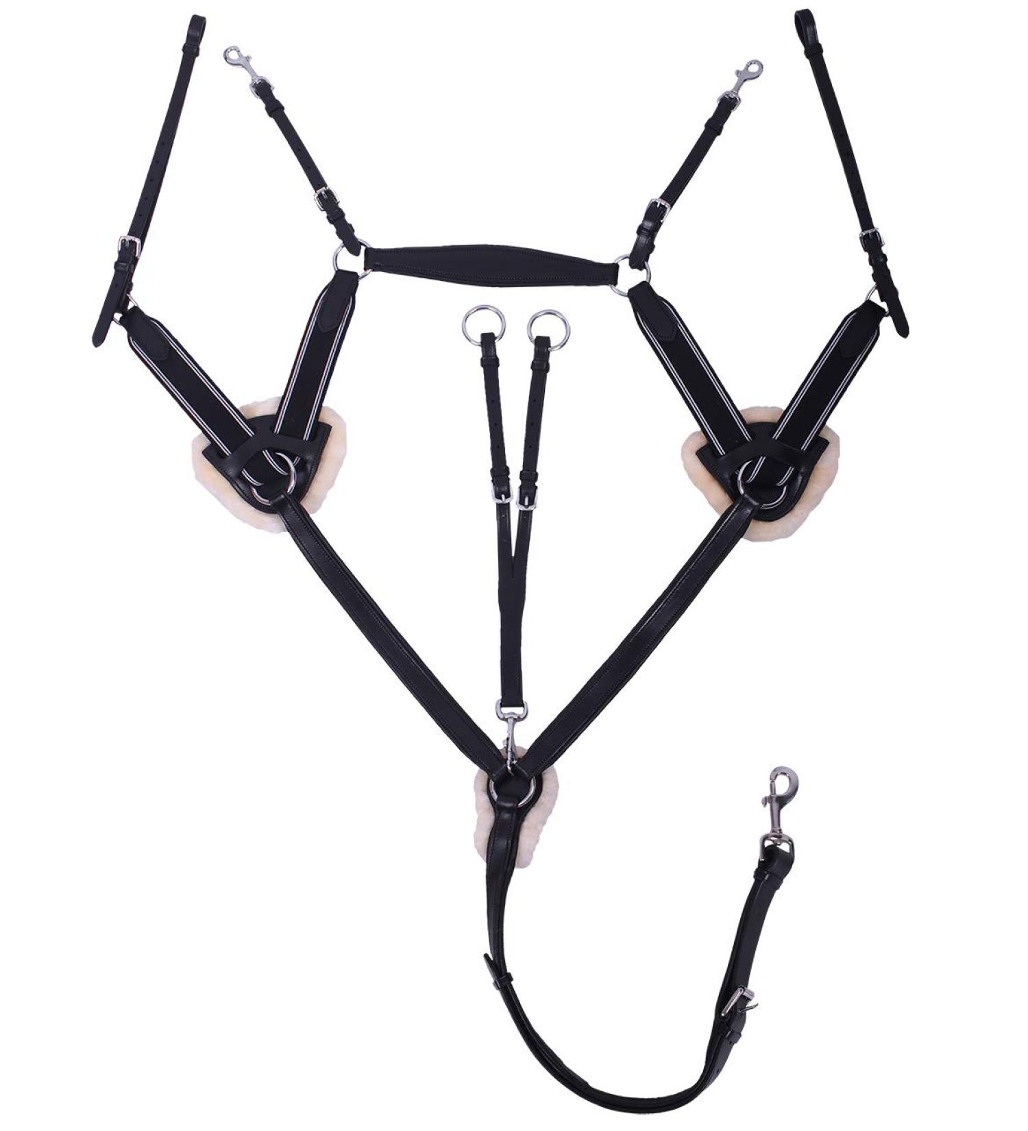 ARBO-INOX Breastplate Leather 5-Point Harness with Martingale - Cob Black | International Shipping Available - Buy Online on GoSupps.com
