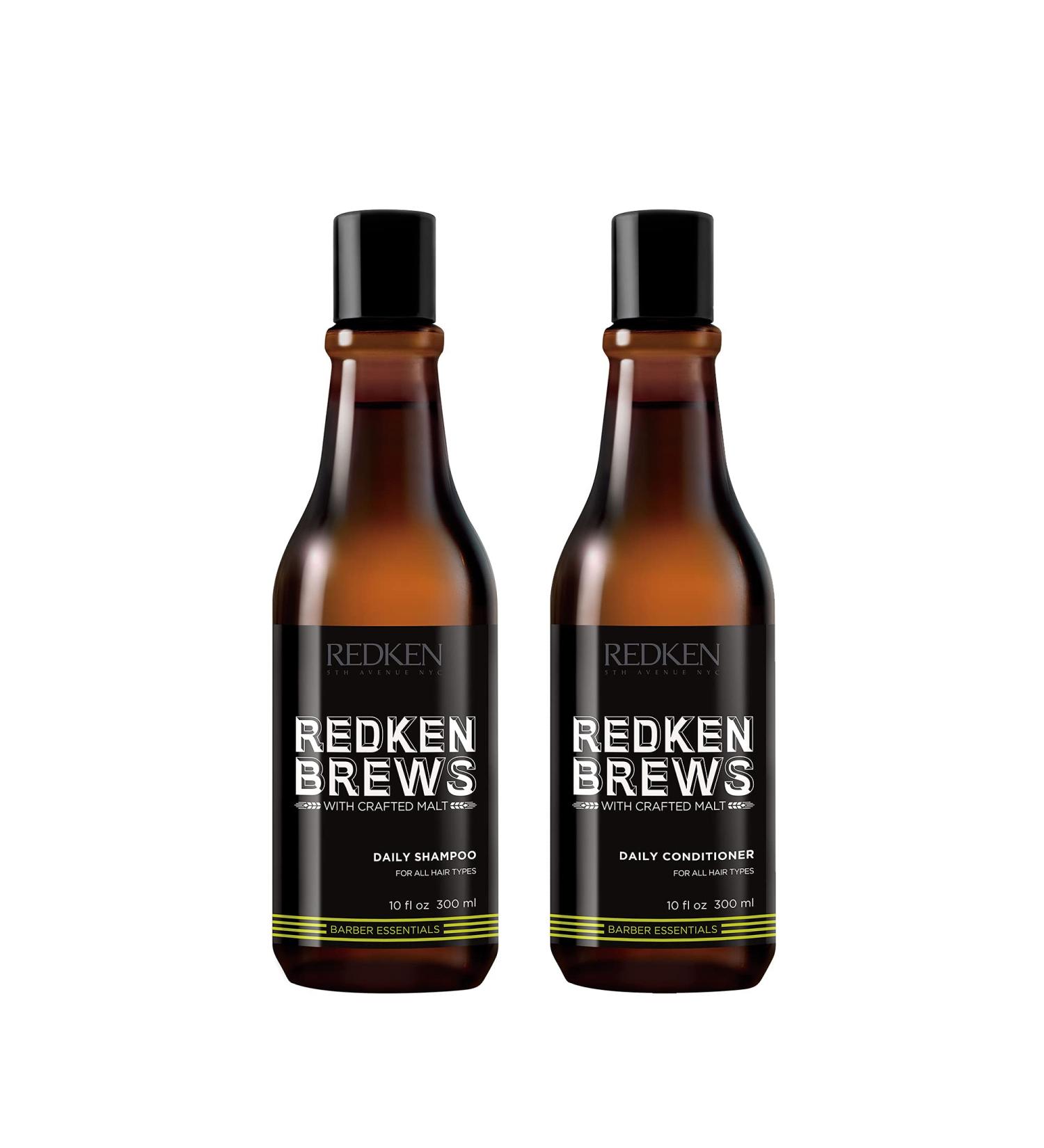 Redken Brews Daily Shampoo & Conditioner Set - Lightweight Cleanser for All Hair Types - 10 Fl Oz (Pack of 2) - Buy Online on GoSupps.com