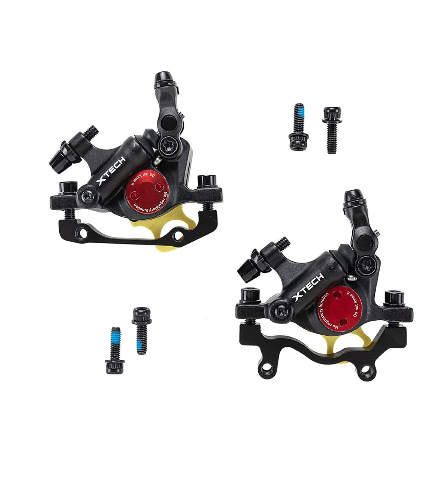 Bucklos Zoom HB-100 MTB Hydraulic Disc Brake Calipers Front + Rear - For XC Trail, e-Bike, Fat Bike - Aluminum Alloy - Universal Caliper Adapter - 1 Pair (Black) - Buy Online on GoSupps.com