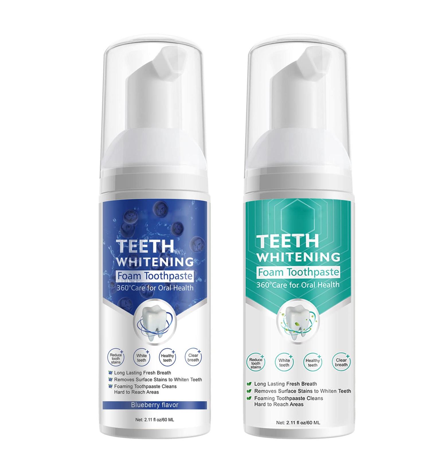 Foam Toothpaste Whitening & Deep Cleaning with Baking Soda | Ultra-fine Mousse for Optimal Oral Care - Buy Online on GoSupps.com