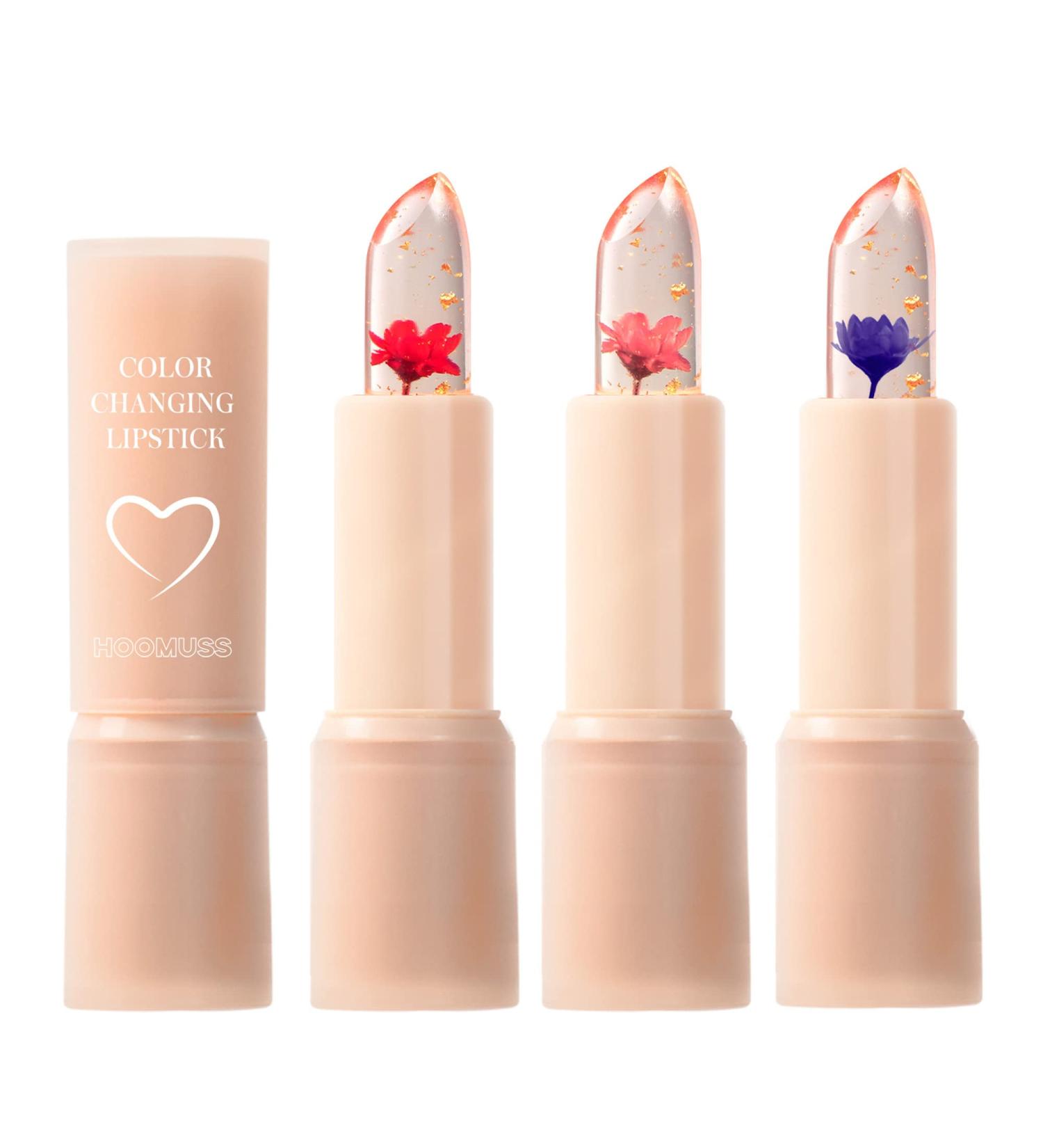 Flower Lip Balm - Color Changing Jelly Lip Stain for Perfect Pink Shade | pH-Adaptive, Clean & Vegan | Red/Pink/Purple - Buy Online on GoSupps.com