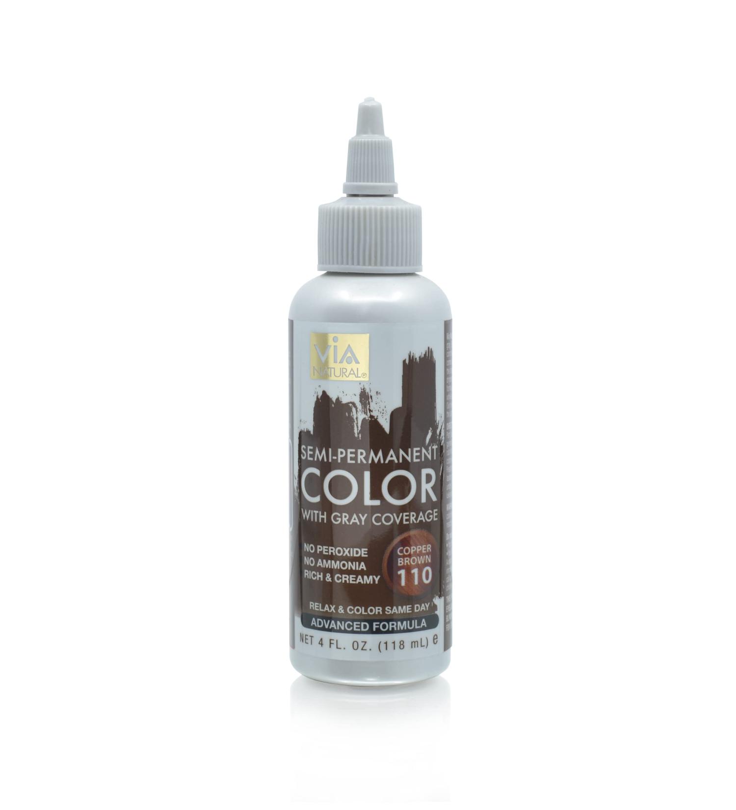 Via Natural Semi-Permanent Hair Color 4oz - Copper Brown #110 4 Ounce (Pack of 1) Copper Brown #110