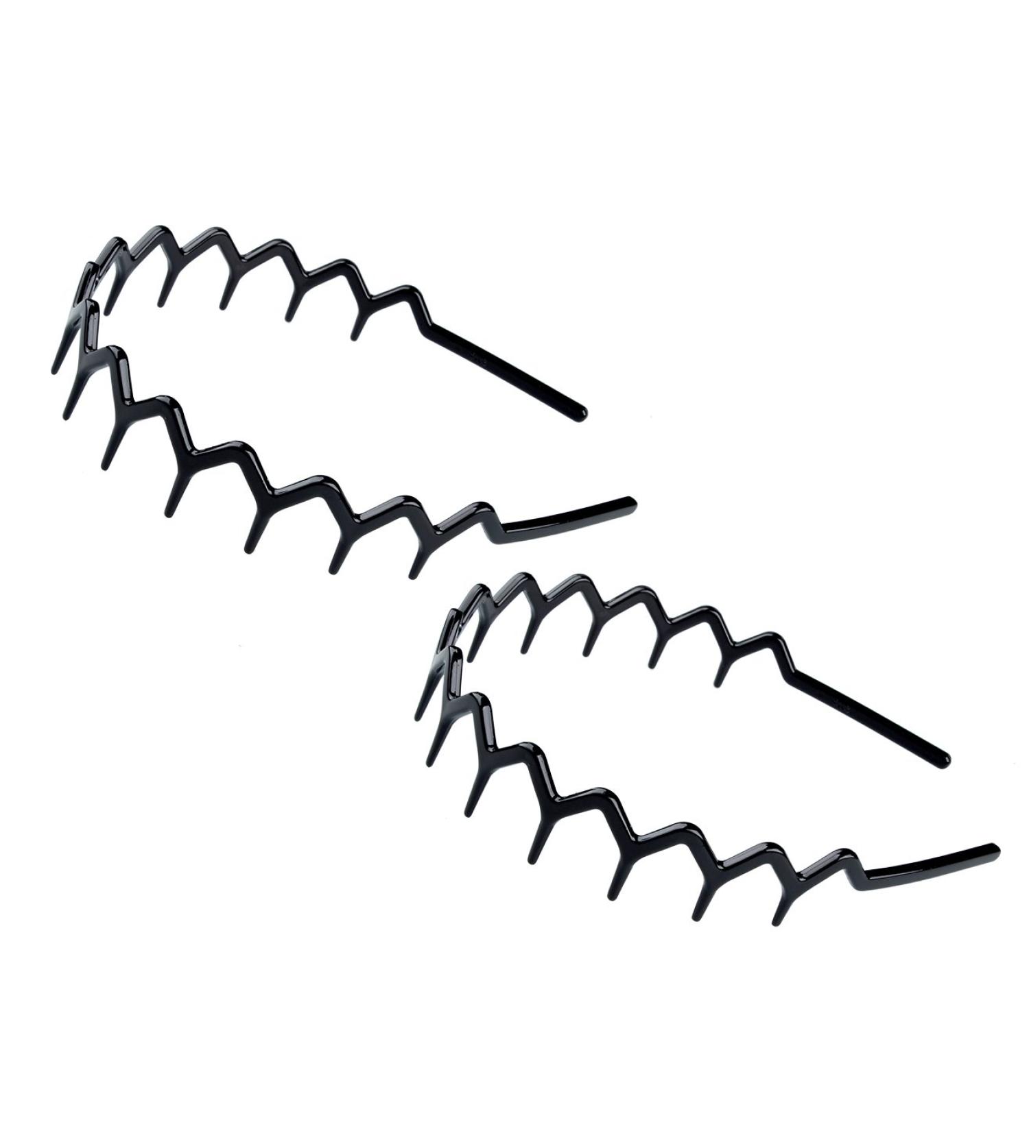 KALIYOTO Set of 2 Black Plastic Sharks Tooth Hair Comb Headband - Zig Zag Design - Buy Online on GoSupps.com