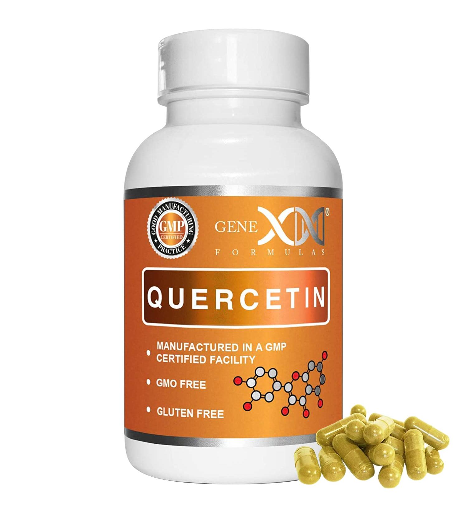 GENEX Quercetin 500mg Supplement 60 Capsules | Anti-Inflammatory & Antioxidant for Immune Support, Cardiovascular Health, Healthy Aging | Non-GMO Flavonoid Supplement - 2 Month Supply - Buy Online on GoSupps.com