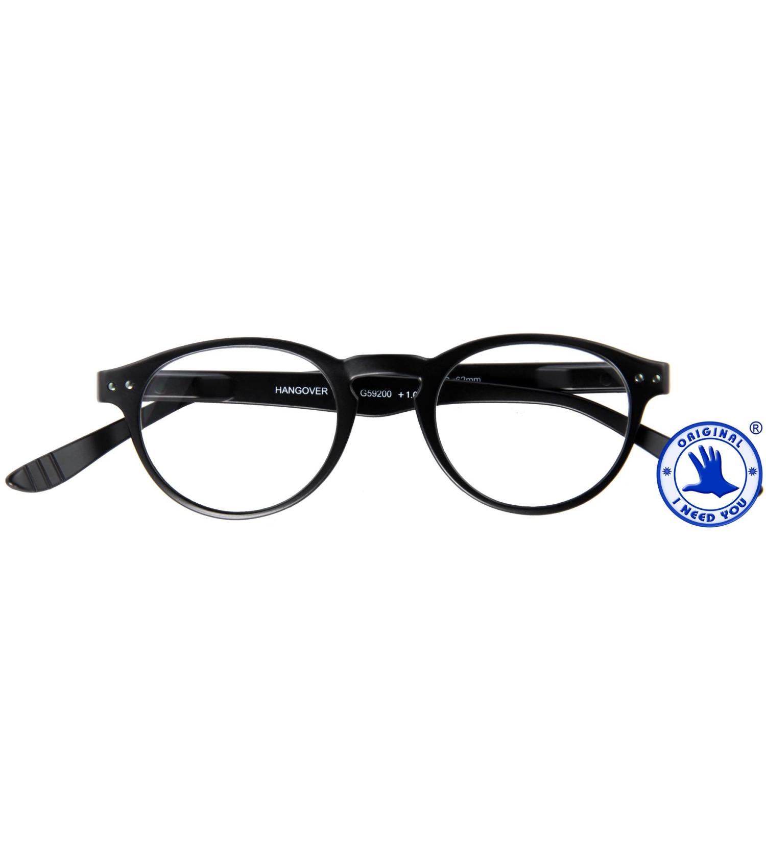 I Need You Reading Glasses Hangover Panto Black Diopter: +3-200 g