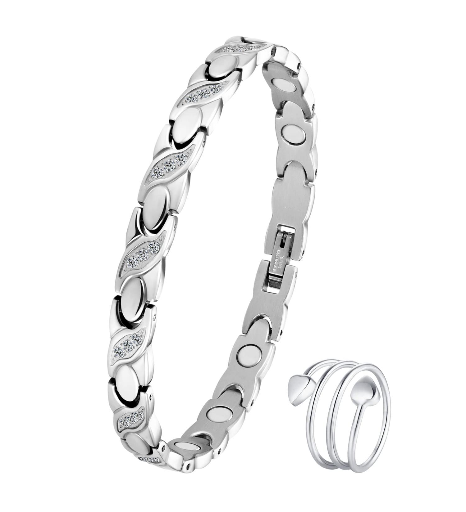 Jecanori Titanium Steel Magnetic Bracelets for Women - Ultra Strength Magnets with Removal Tool and Gift Box - Buy Online on GoSupps.com