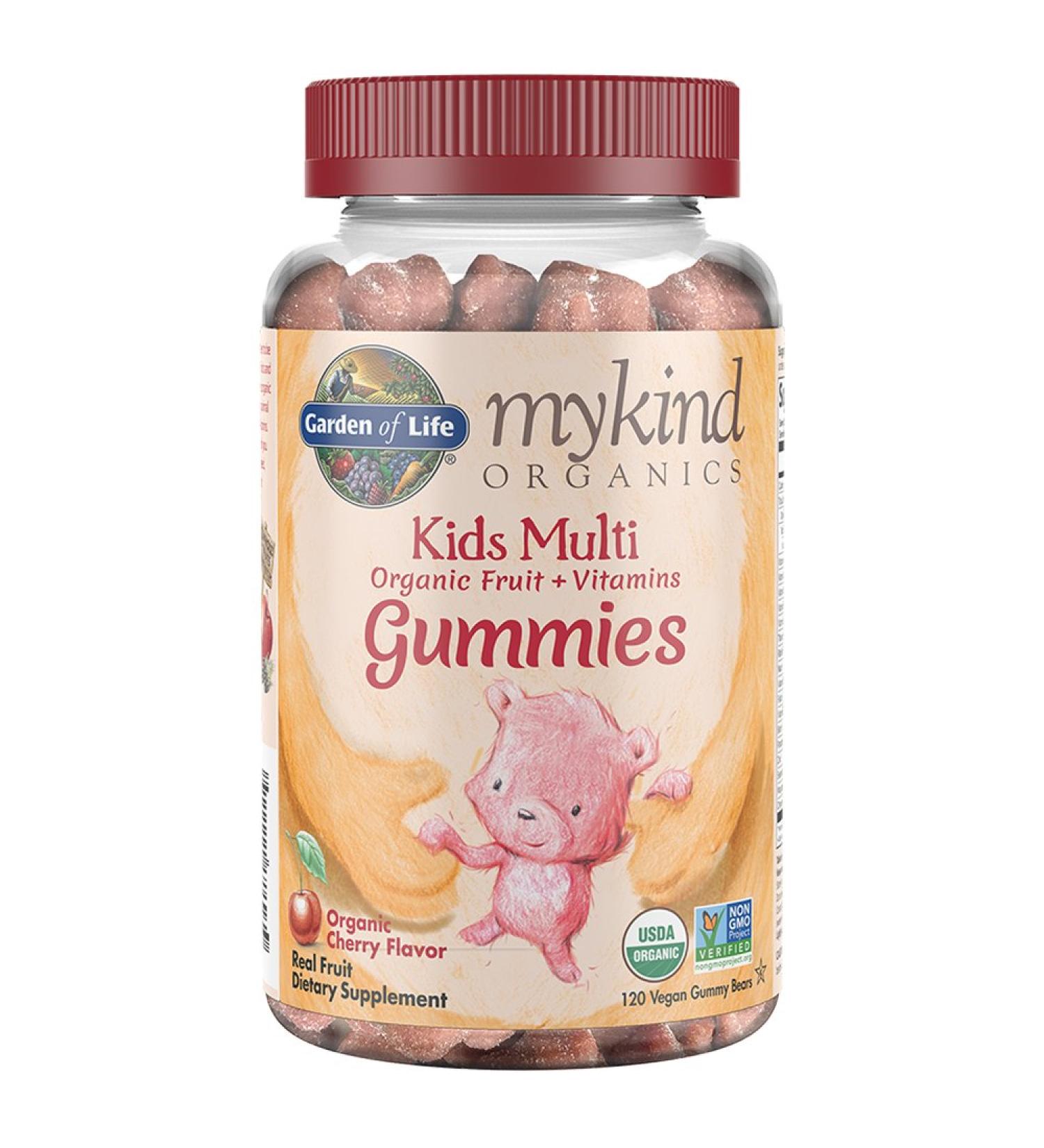 Garden of Life MyKind Organics Kids Multi - Organic Cherry Flavor Vegan Gummy Bears (120 Count) - Buy Online on GoSupps.com