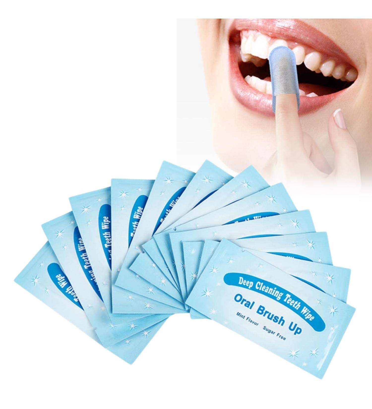 50pcs Mint Flavor Toothbrush Wipes - Fresh Breath & Deep Oral Cleaning - International Shipping - Buy Online on GoSupps.com