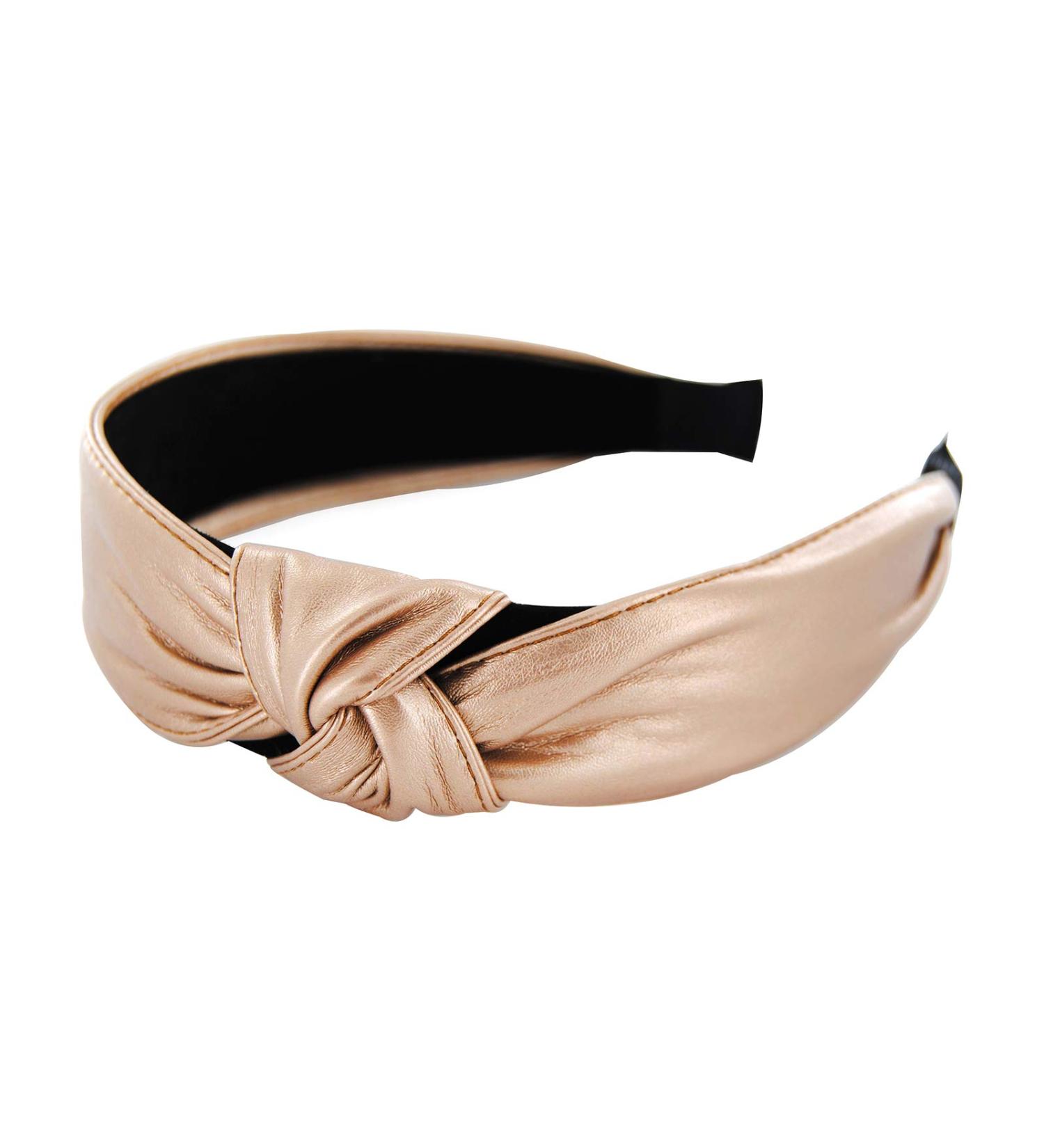 axy HR27b Vintage Leather Headband with Knot - Elegant Gold Hair Accessory for Women | International Shipping Available - Buy Online on GoSupps.com