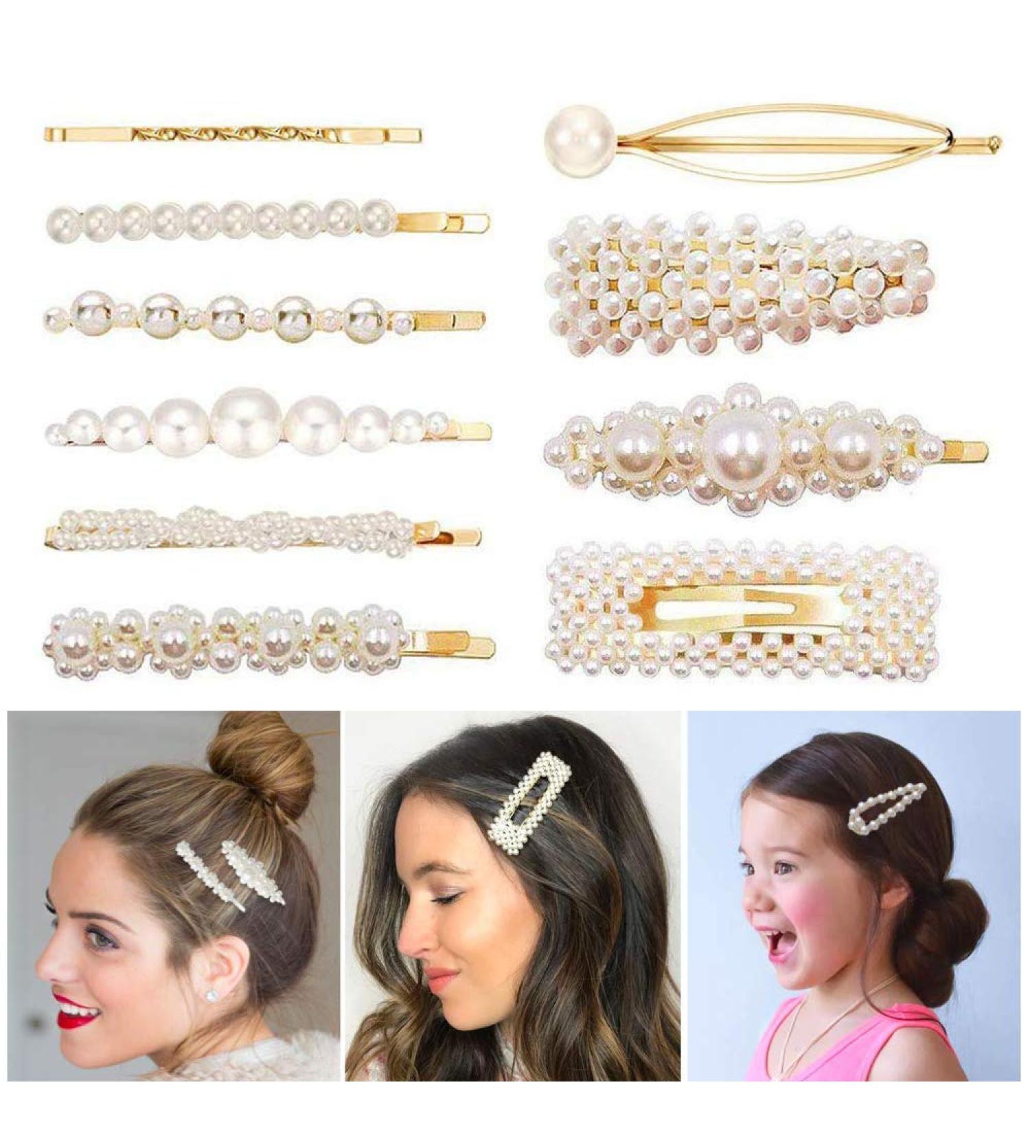 Ibely Pearl Hair Clips for Girls | Bling Hair Accessories | Elegant Styling Tools for Weddings & Special Events - Buy Online on GoSupps.com