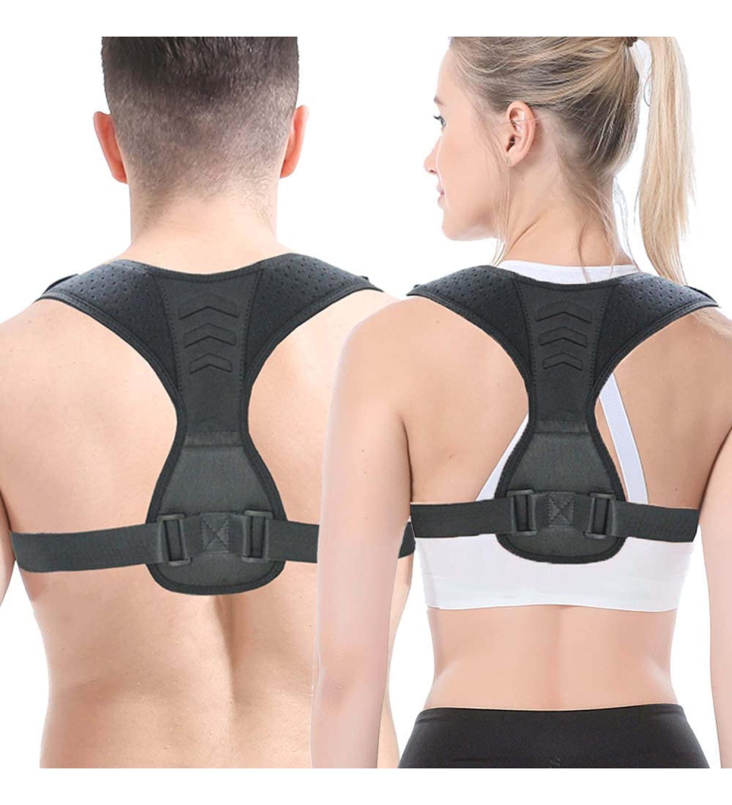Posture Corrector for Men & Women | Adjustable Upper Back Brace for Neck Back & Shoulder Pain Relief - Universal Fit - Buy Online on GoSupps.com