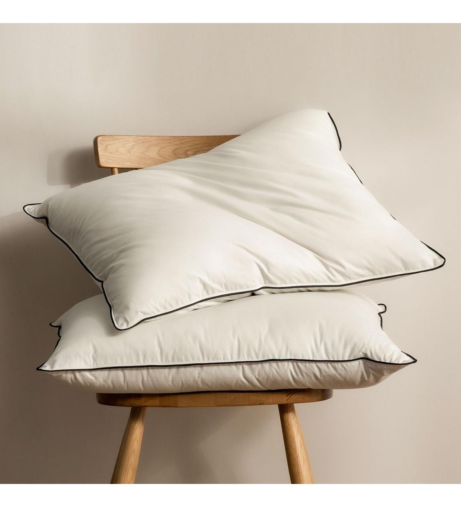 BPC Daunkissen 40x80 Set - Luxurious Spring Down Pillows with Organic Cotton Cover | Soft Sleeping Pillows (2 Pack) - Buy Online on GoSupps.com