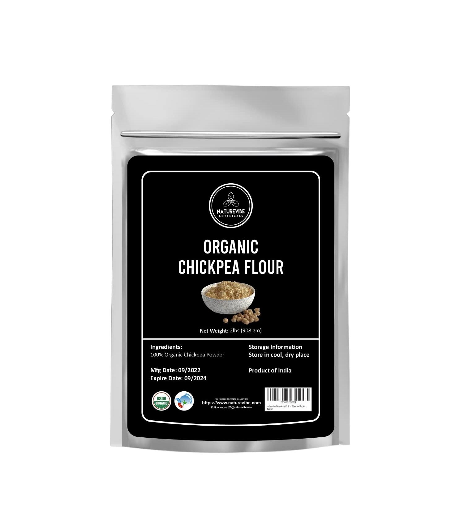 Naturevibe Botanicals Organic Chickpea Flour 2Lb - 32oz | Ideal for Cooking - Buy Online on GoSupps.com