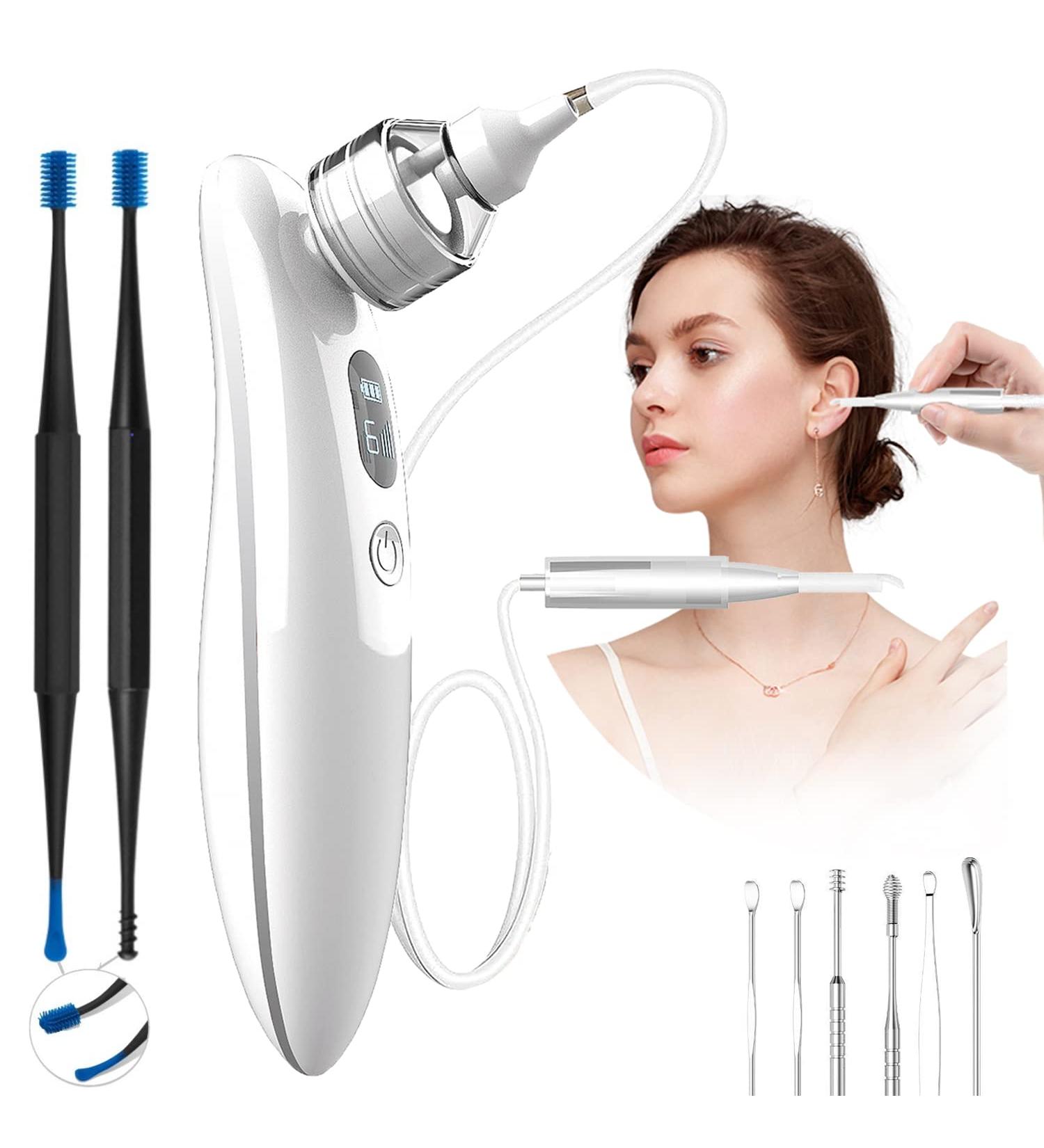 Electric Ear Wax Vacuum Removal Kit - LED Display, 6 Levels Suction, USB Charge - Ear Cleaner Tool for Adults & Kids - Buy Online on GoSupps.com